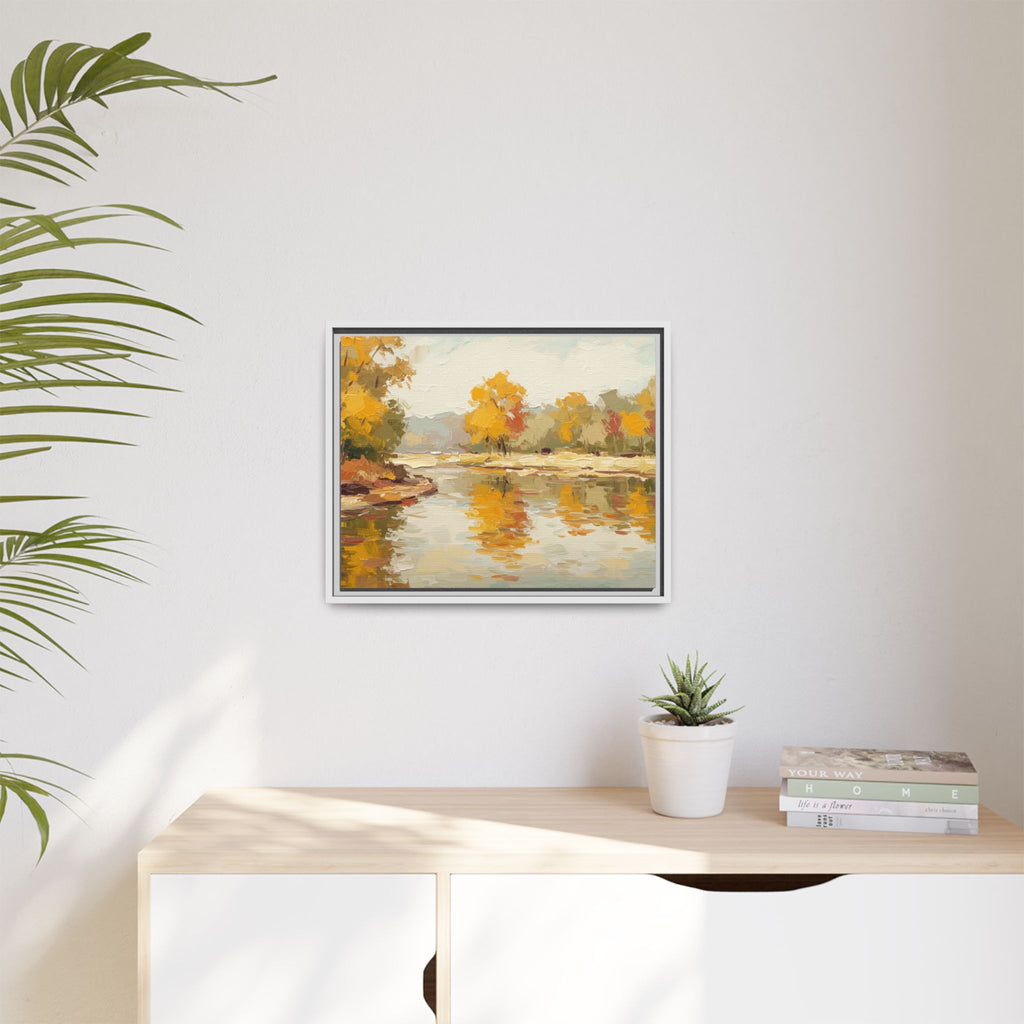 Framed Canvas Artwork, Landscape Decor, Autumn Art Print, Nature Wall Art, Home Decoration, Gift for Art Lovers