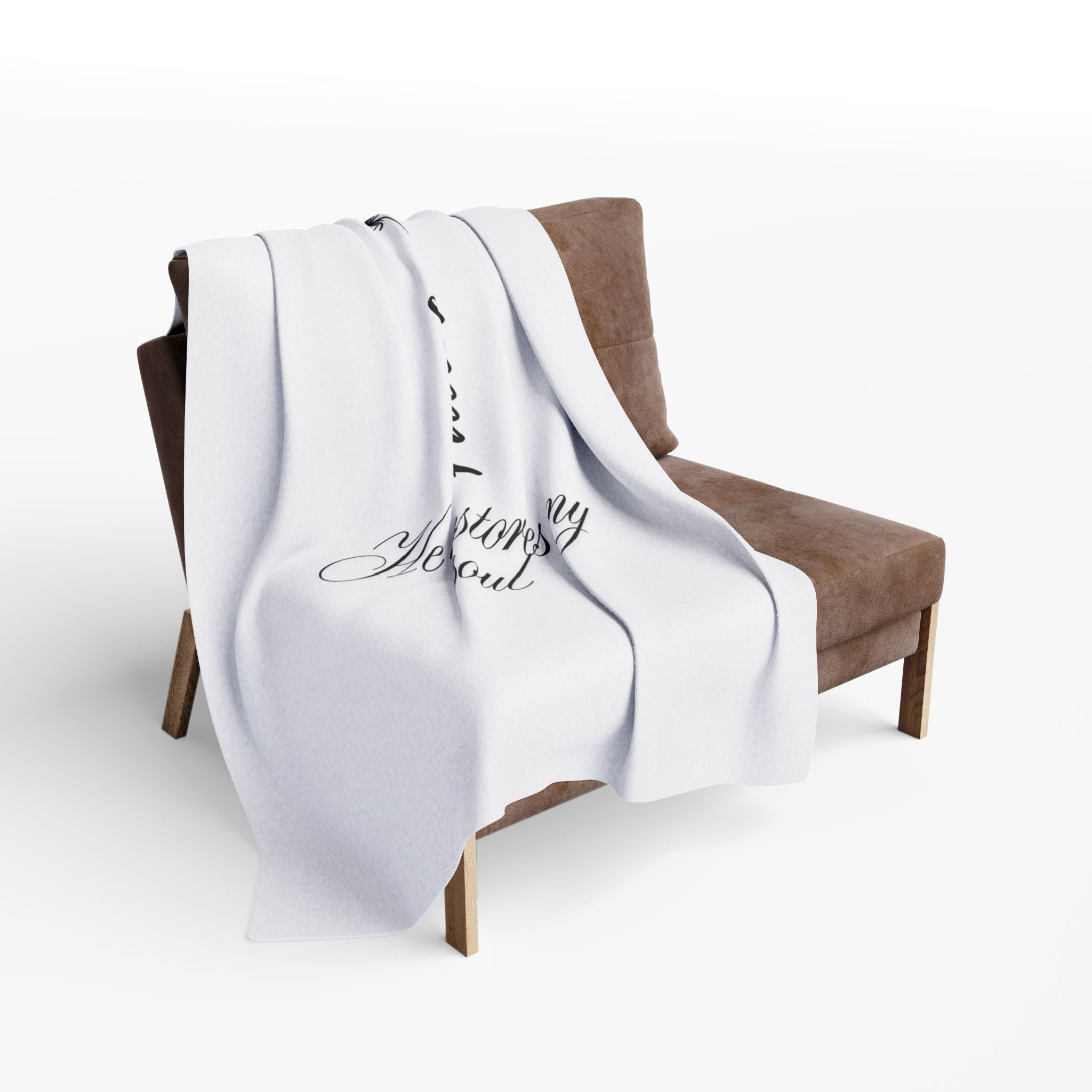 He Restores My Soul – Bible Verse Blanket, Christian Faith Fleece Throw for Peace, Inspiration & Meditation