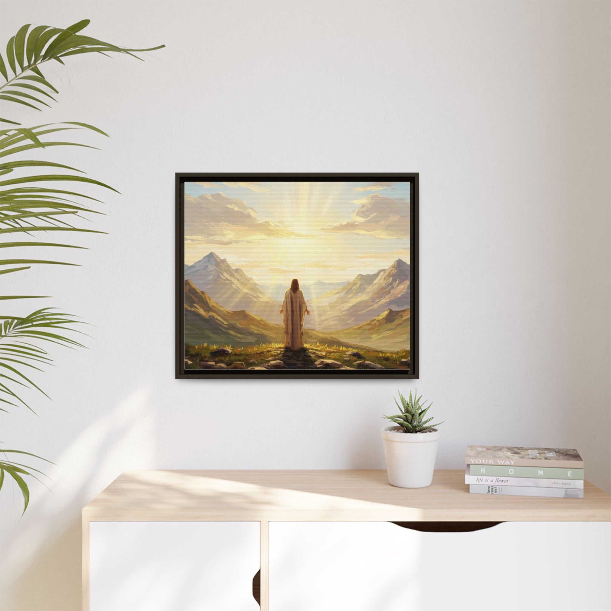 Framed Canvas Print - Uplifting Mountain Landscape Art, Inspirational Home Decor, Gift for Religious Celebrations, Motivational Wall [...]