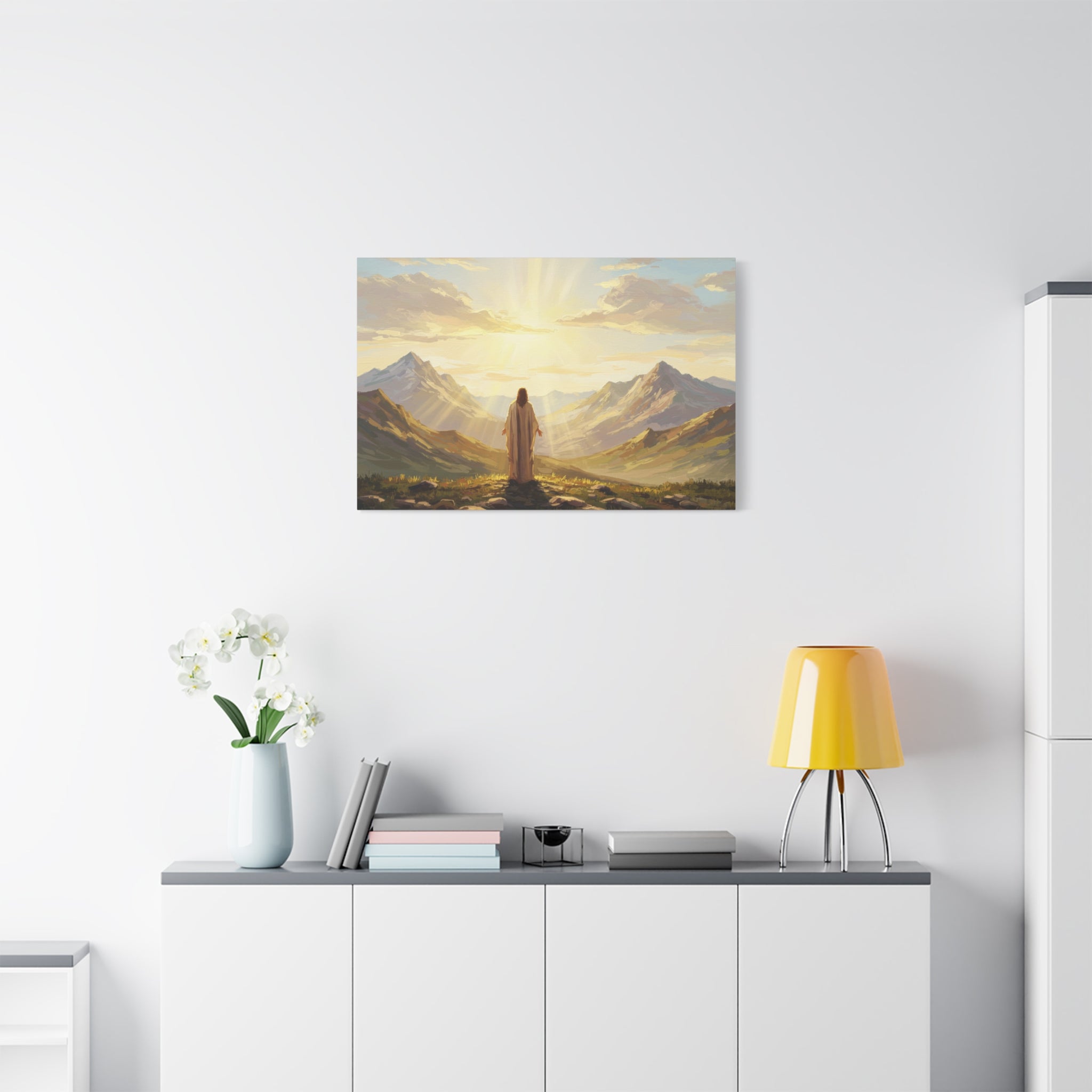 Inspirational Canvas Wall Art, Serenity in Nature, Jesus Artwork, Spiritual Decor, Motivational Gift, Christian Home Decoration