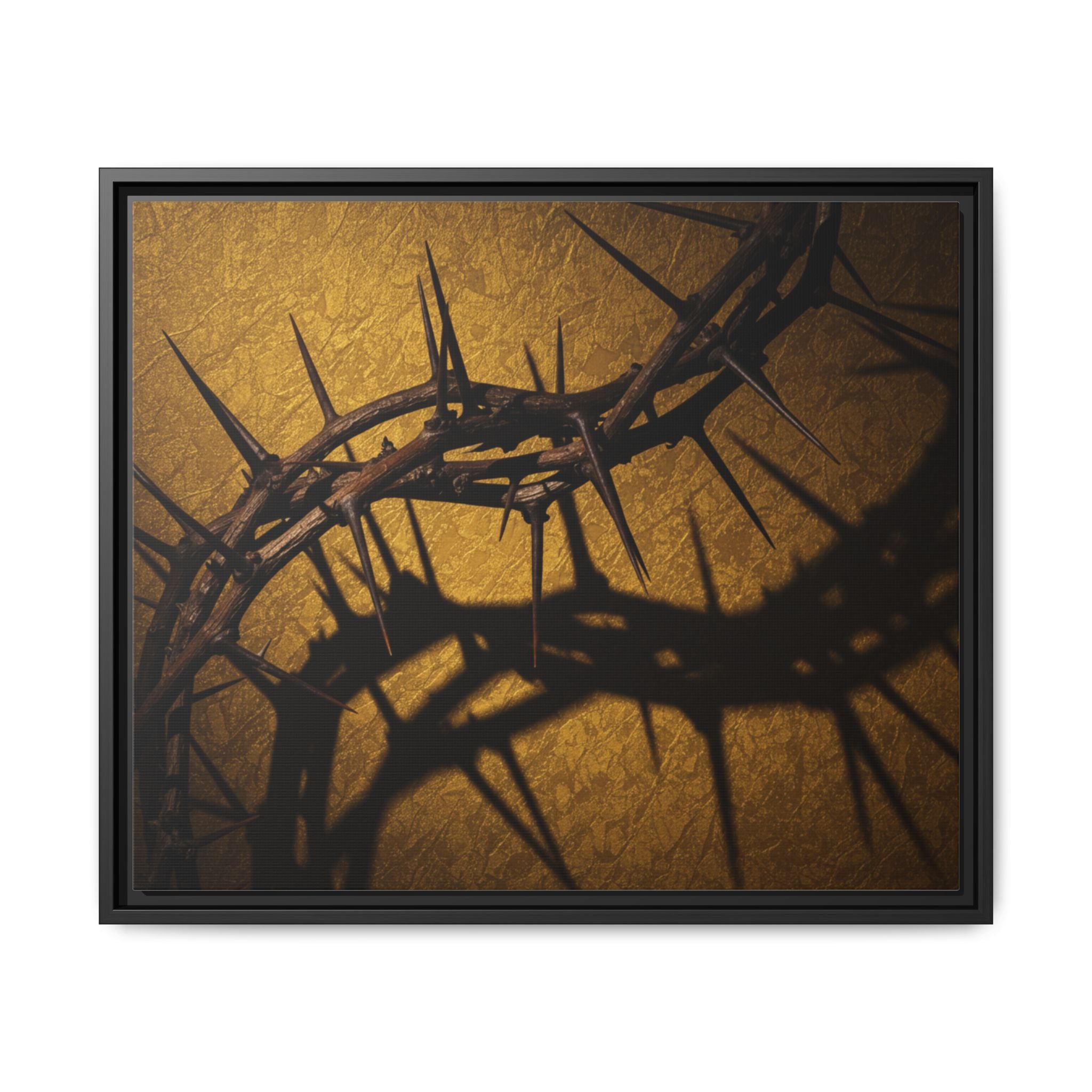 Crown of Thorns – Christian Wall Art, Symbol of Sacrifice and Faith,  Framed Matte Canvas Art - Religious Wall Decor, Unique Gift for Faith Lovers, Home Decoration.