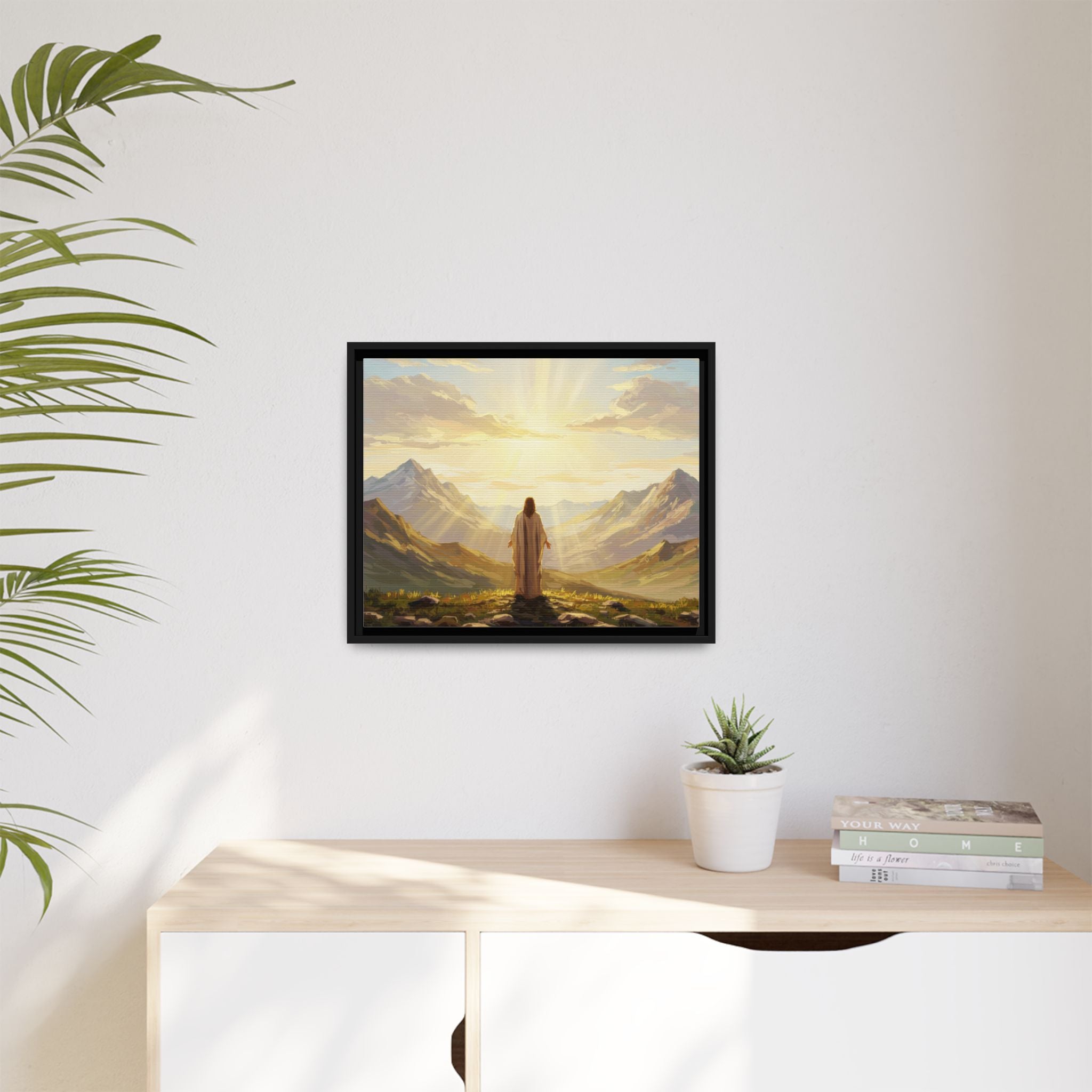 Framed Canvas Print - Uplifting Mountain Landscape Art, Inspirational Home Decor, Gift for Religious Celebrations, Motivational Wall [...]