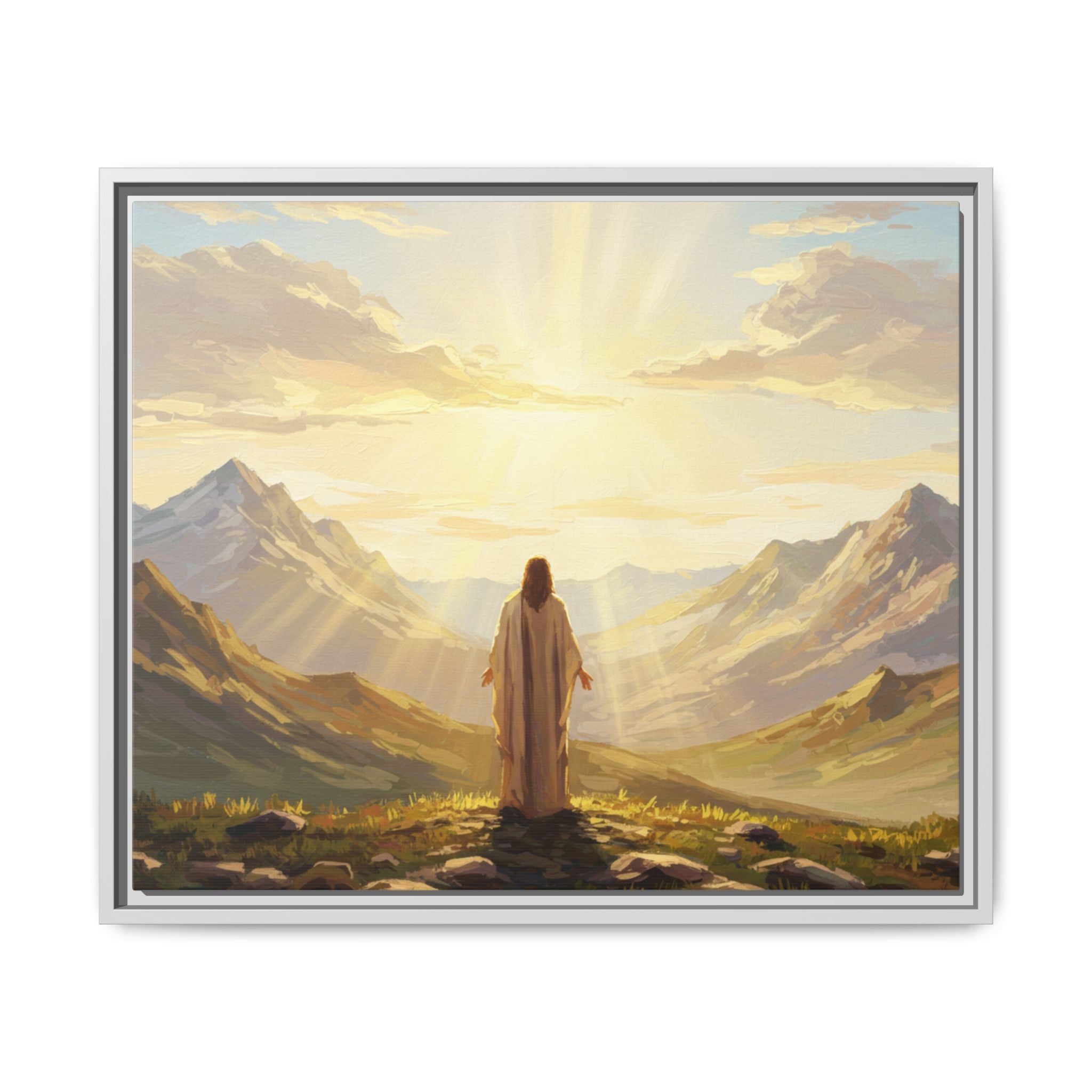 Framed Canvas Print - Uplifting Mountain Landscape Art, Inspirational Home Decor, Gift for Religious Celebrations, Motivational Wall [...]