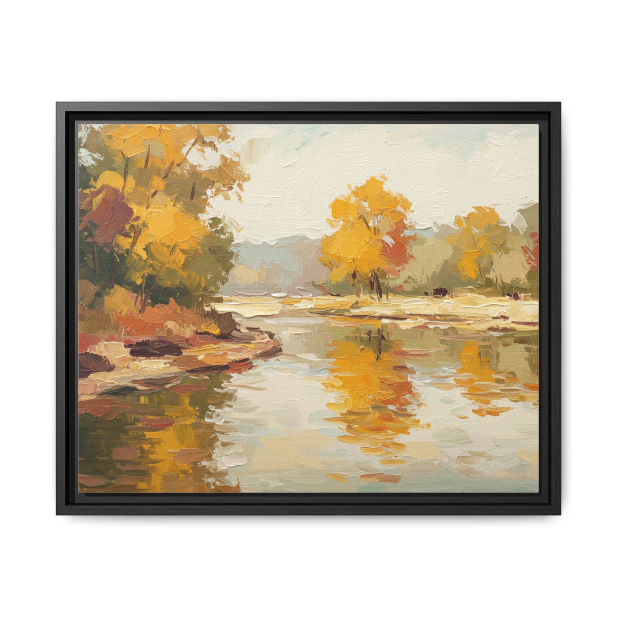 Framed Canvas Artwork, Landscape Decor, Autumn Art Print, Nature Wall Art, Home Decoration, Gift for Art Lovers