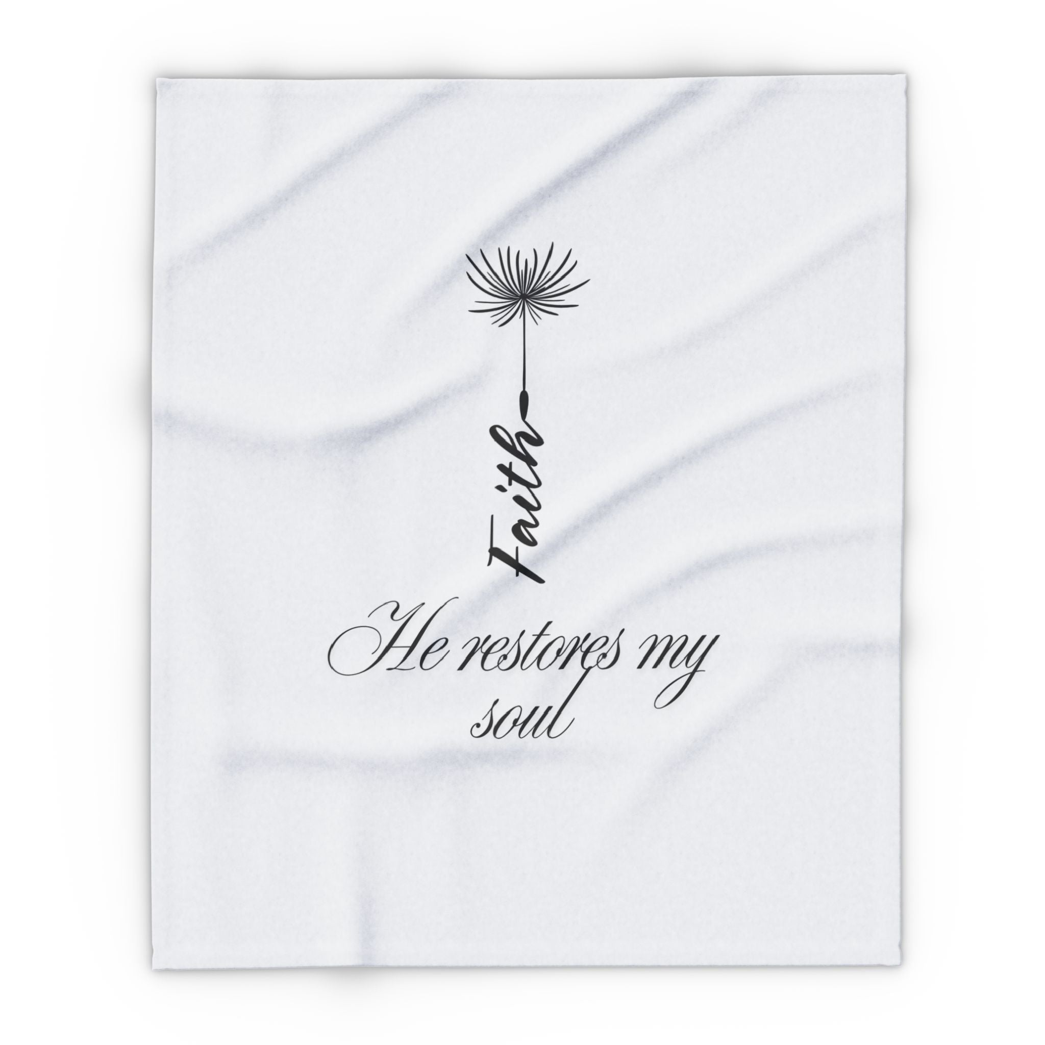 He Restores My Soul – Bible Verse Blanket, Christian Faith Fleece Throw for Peace, Inspiration & Meditation