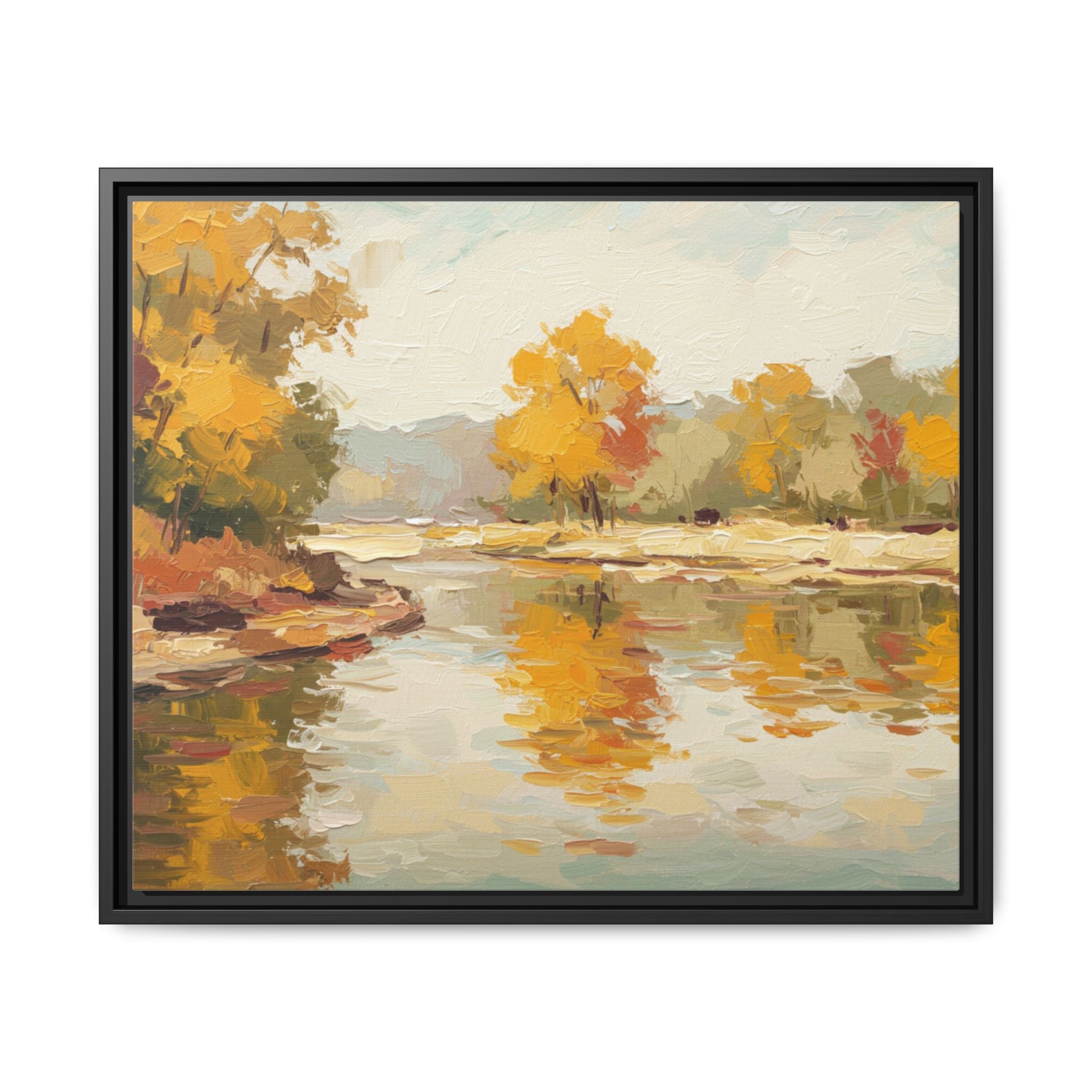 Framed Canvas Artwork, Landscape Decor, Autumn Art Print, Nature Wall Art, Home Decoration, Gift for Art Lovers