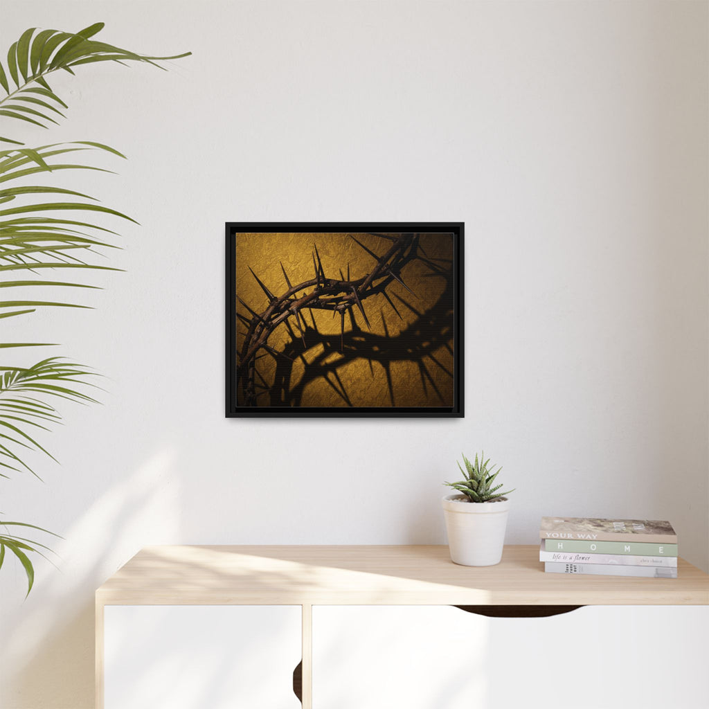 Crown of Thorns – Christian Wall Art, Symbol of Sacrifice and Faith,  Framed Matte Canvas Art - Religious Wall Decor, Unique Gift for Faith Lovers, Home Decoration.