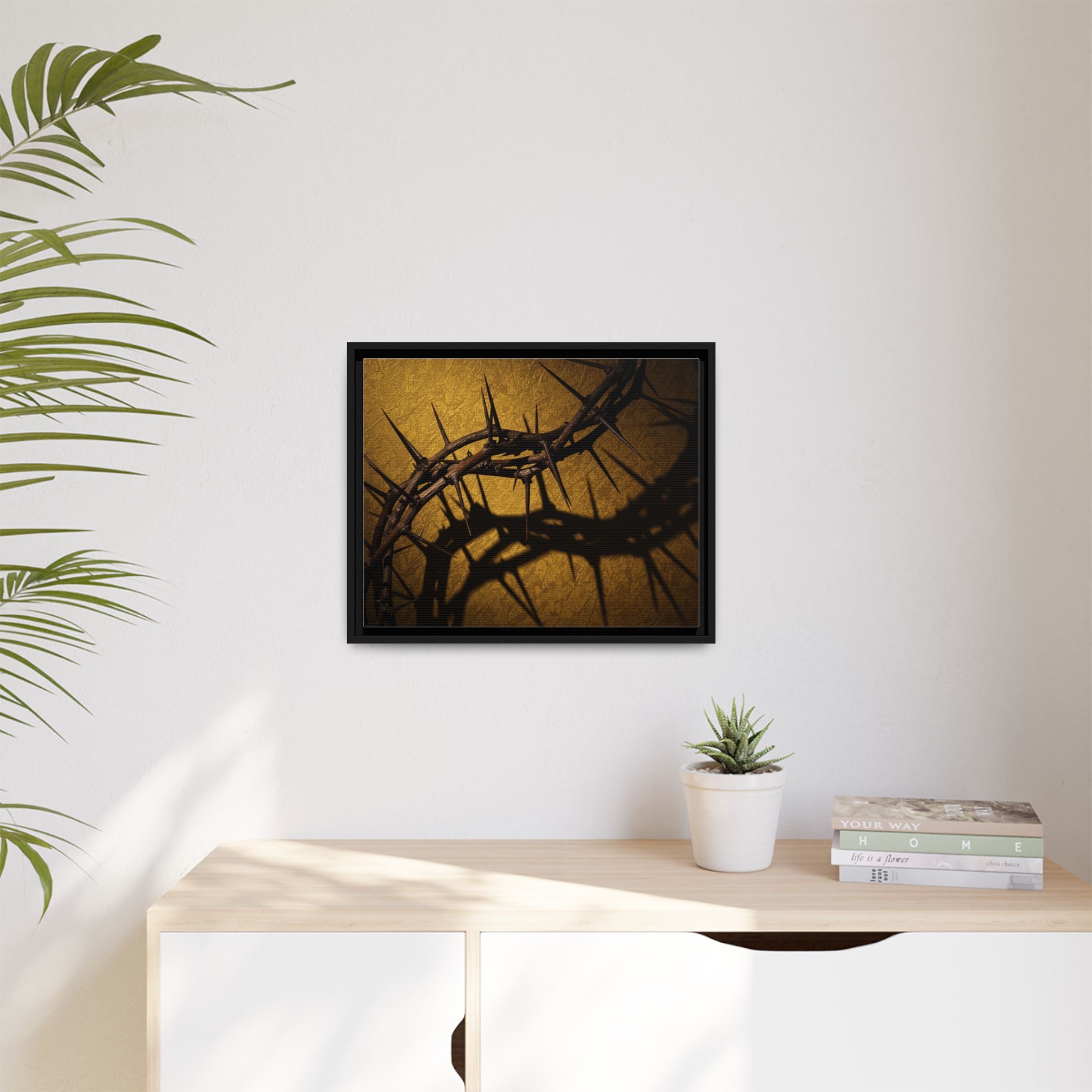 Crown of Thorns – Christian Wall Art, Symbol of Sacrifice and Faith,  Framed Matte Canvas Art - Religious Wall Decor, Unique Gift for Faith Lovers, Home Decoration.