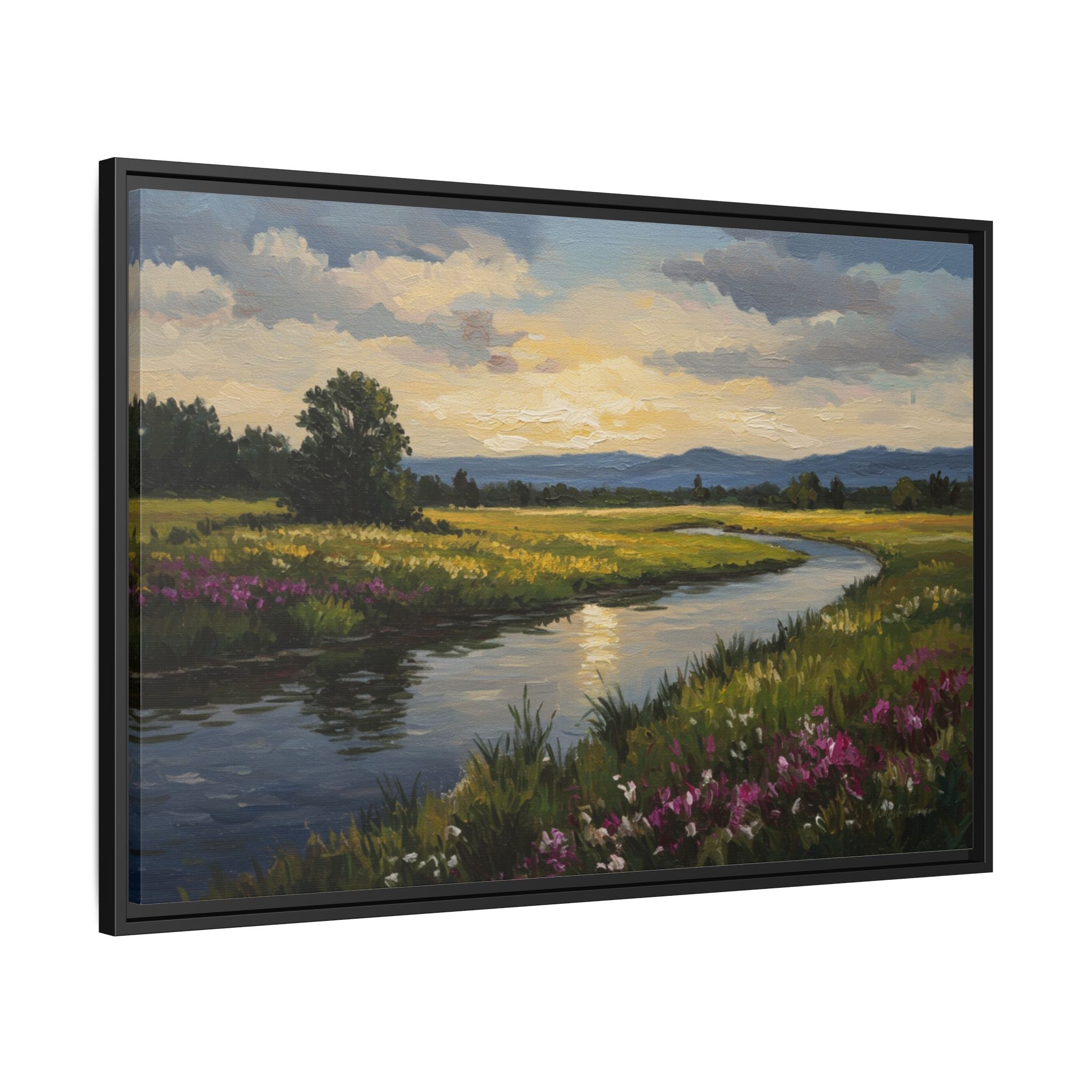 Framed Landscape Art Print, Matte Canvas Wall Decor, Nature Inspired Home Decor, Gift for Nature Lovers, Office Wall Art