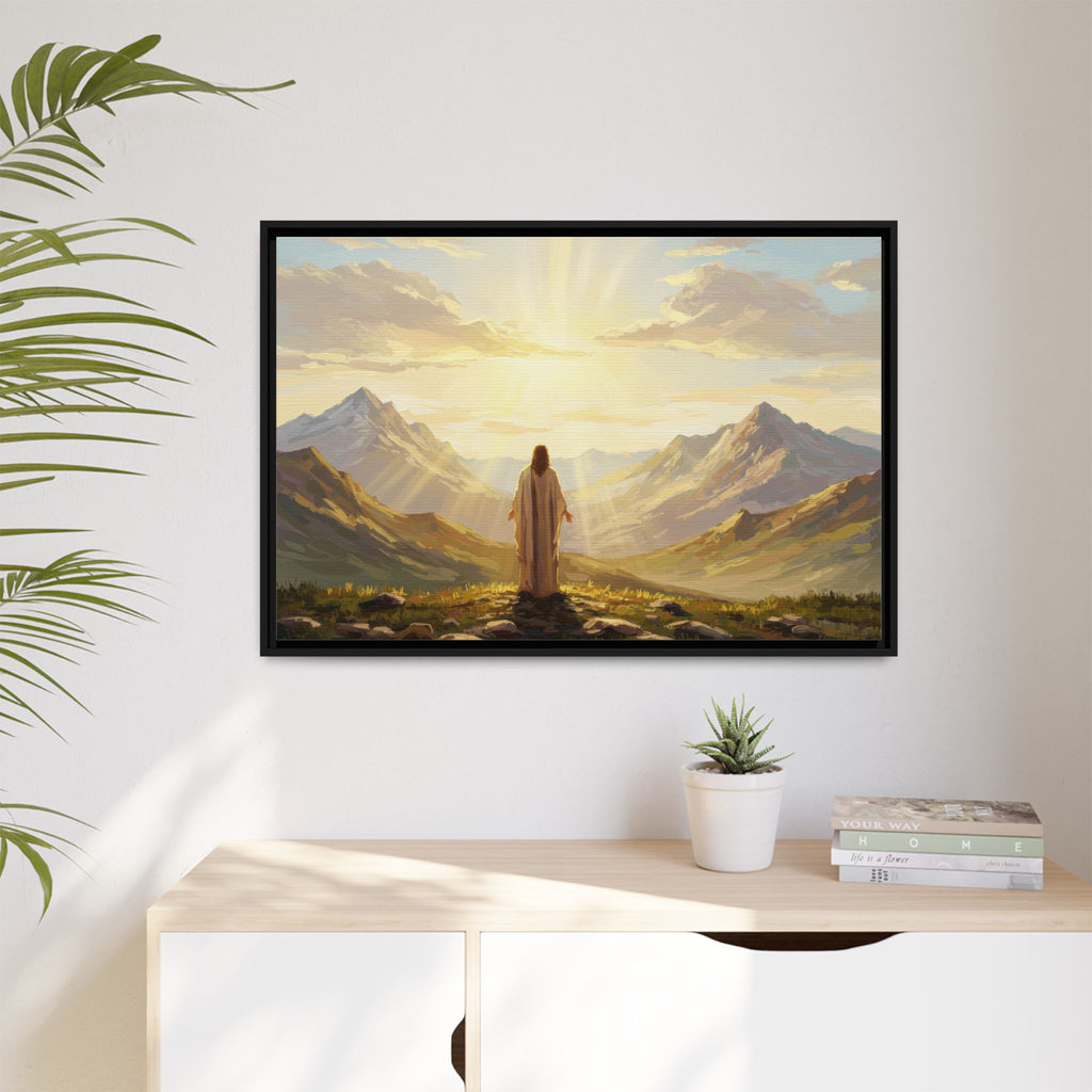 Framed Canvas Print - Uplifting Mountain Landscape Art, Inspirational Home Decor, Gift for Religious Celebrations, Motivational Wall [...]