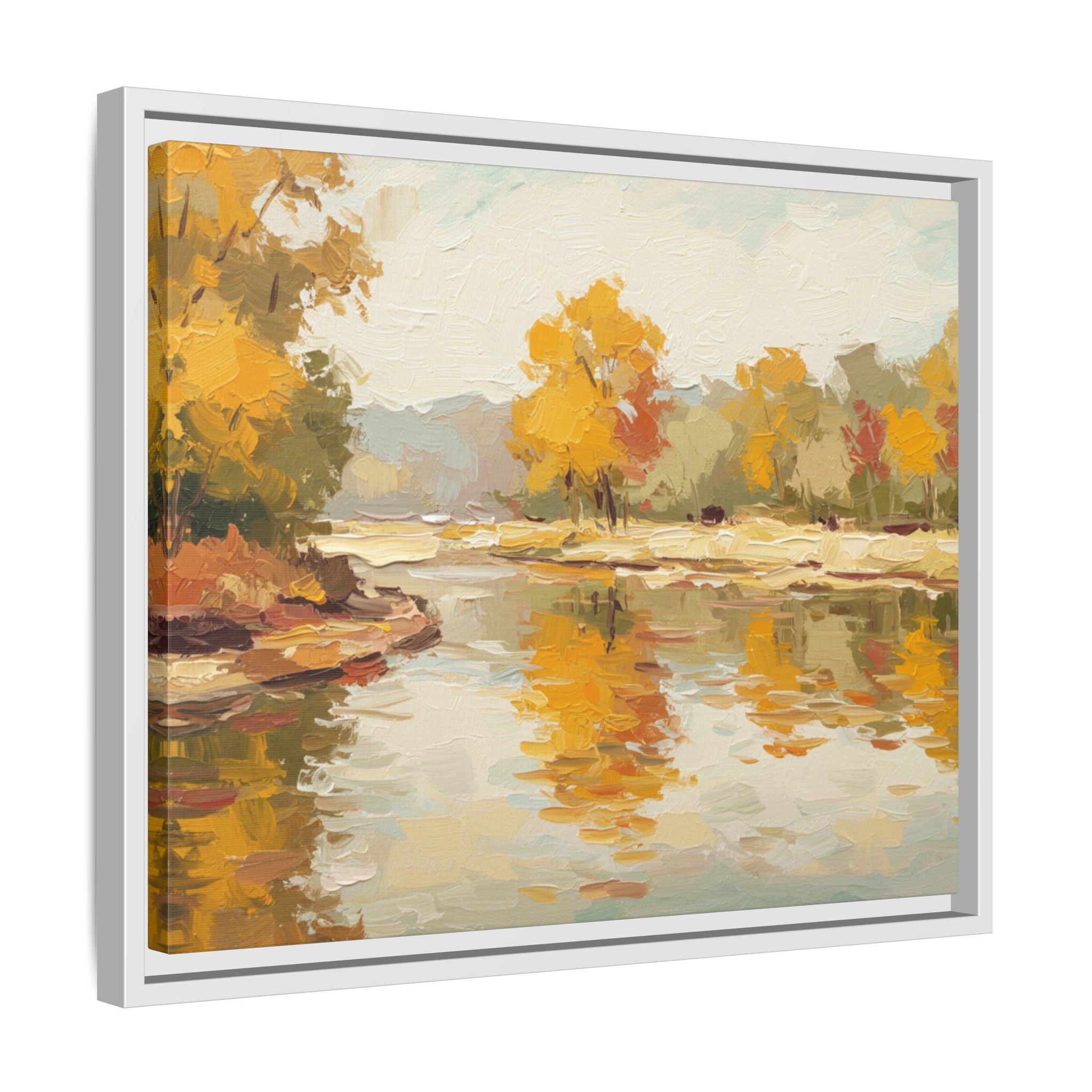 Framed Canvas Artwork, Landscape Decor, Autumn Art Print, Nature Wall Art, Home Decoration, Gift for Art Lovers