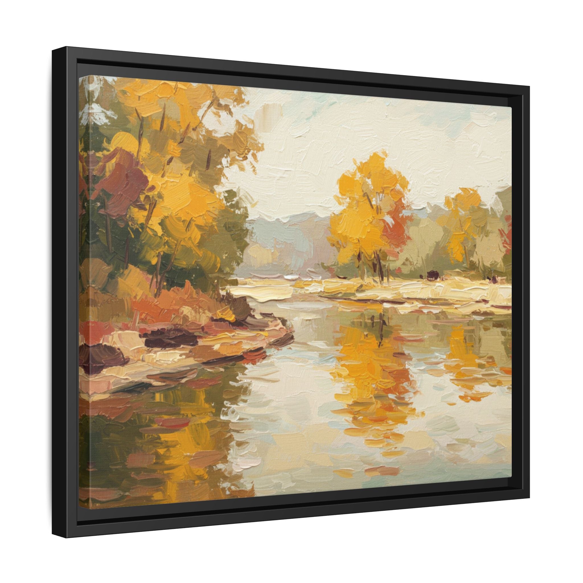 Framed Canvas Artwork, Landscape Decor, Autumn Art Print, Nature Wall Art, Home Decoration, Gift for Art Lovers