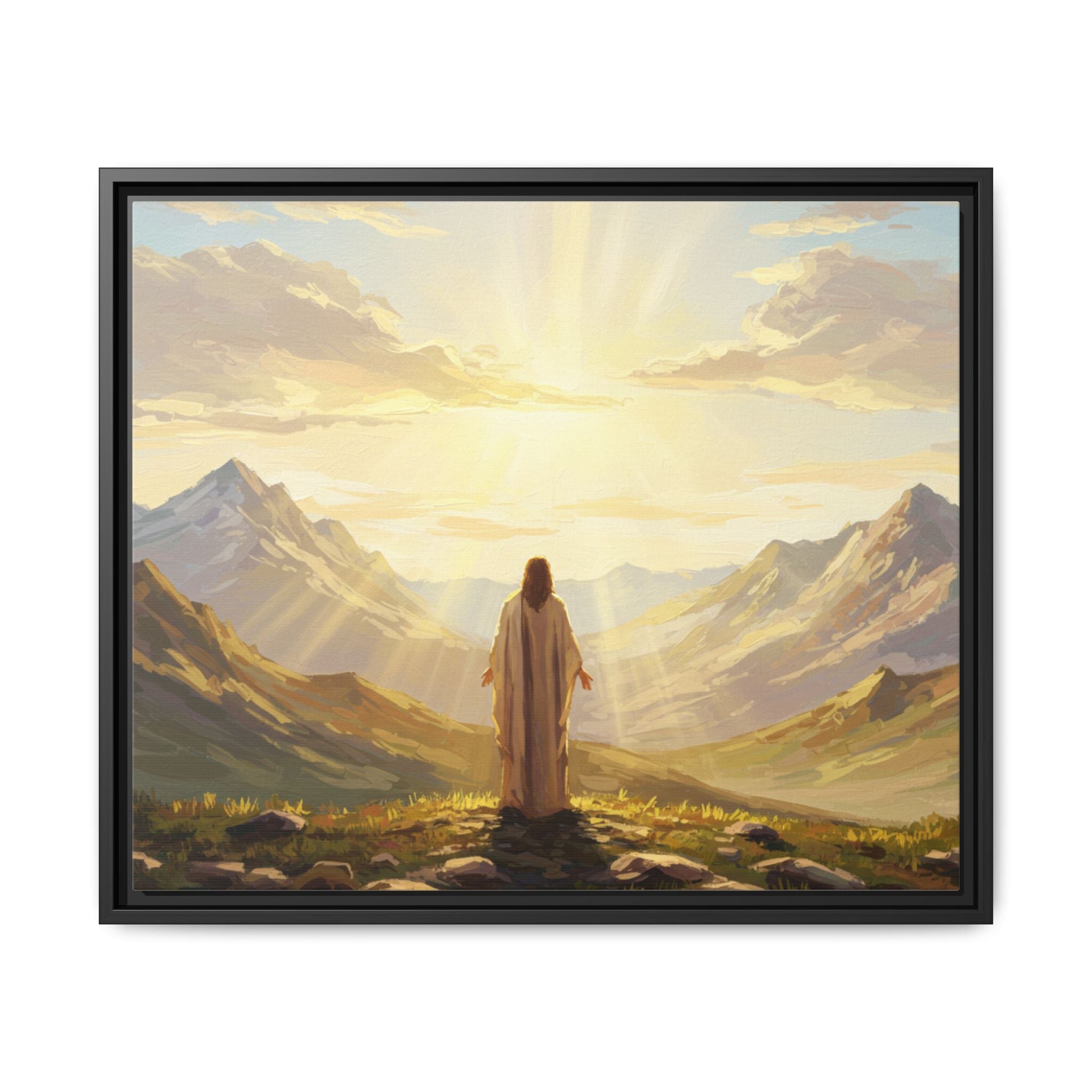 Framed Canvas Print - Uplifting Mountain Landscape Art, Inspirational Home Decor, Gift for Religious Celebrations, Motivational Wall [...]