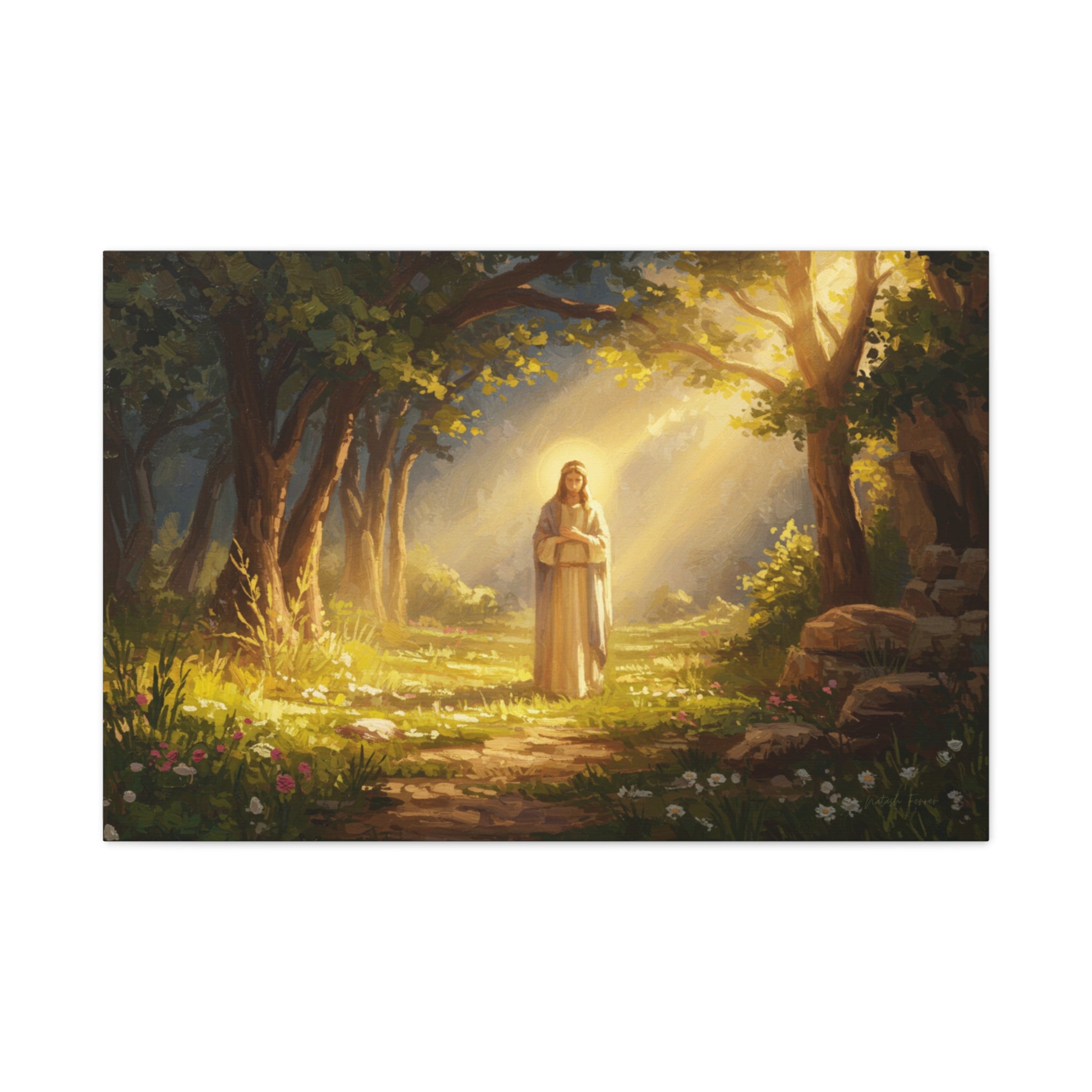 Serene Canvas Art Print, Inspirational Decor, Religious Wall Art, Nature Scene, Spiritual Home Decor, Gift for Believers