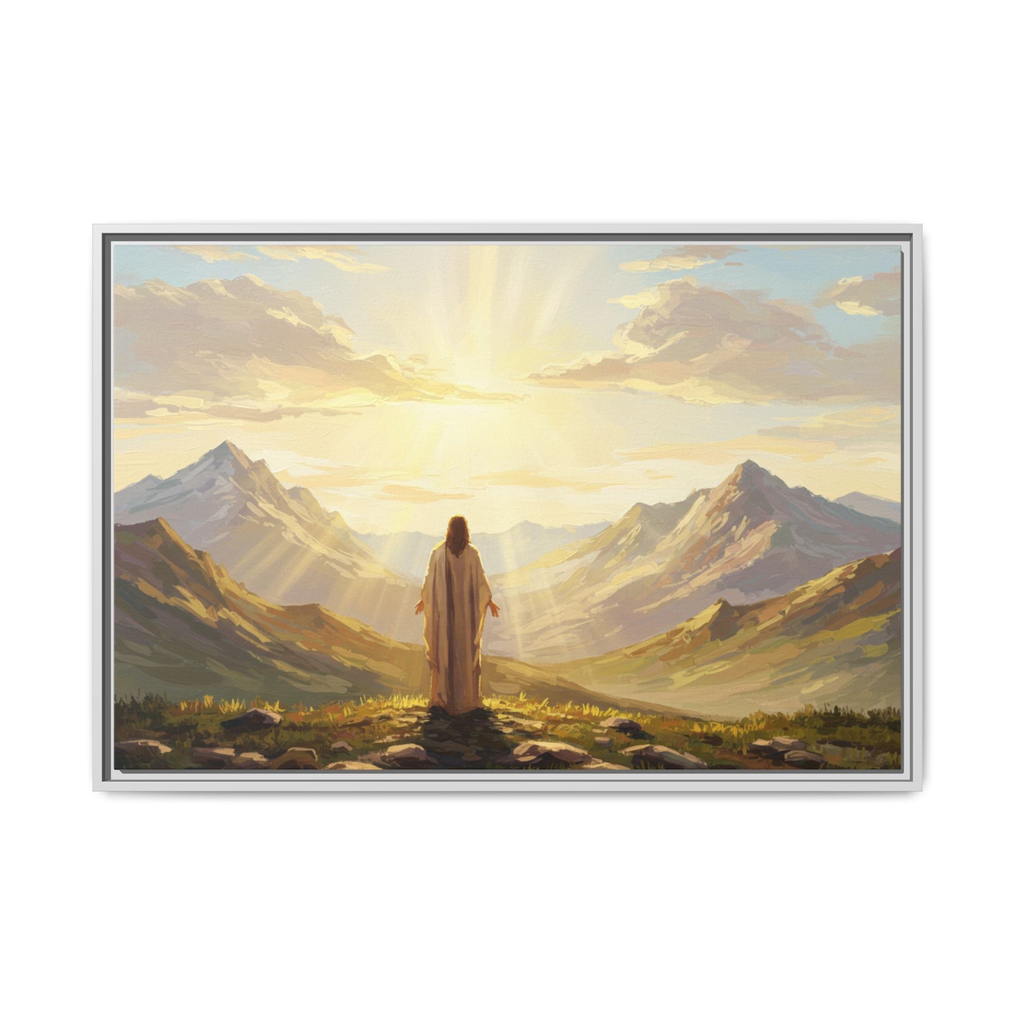 Framed Canvas Print - Uplifting Mountain Landscape Art, Inspirational Home Decor, Gift for Religious Celebrations, Motivational Wall [...]