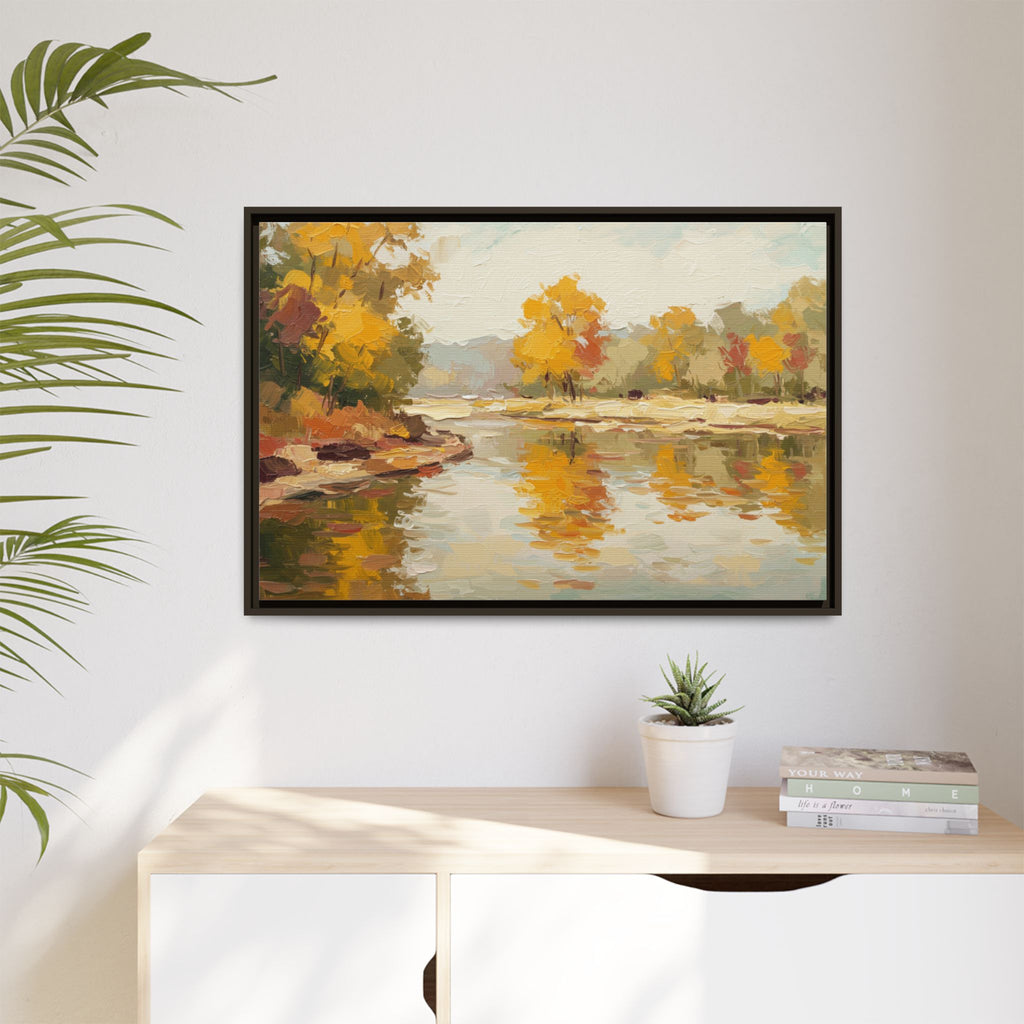 Framed Canvas Artwork, Landscape Decor, Autumn Art Print, Nature Wall Art, Home Decoration, Gift for Art Lovers