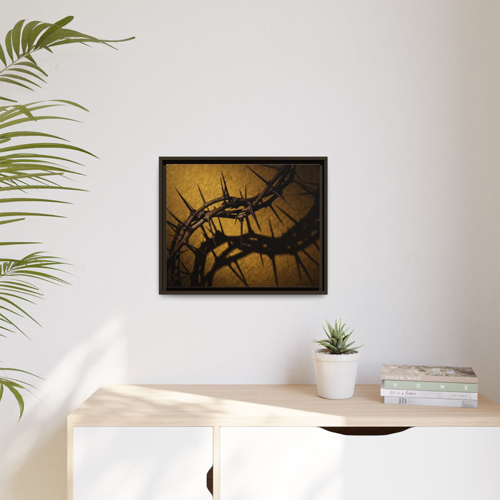 Crown of Thorns – Christian Wall Art, Symbol of Sacrifice and Faith,  Framed Matte Canvas Art - Religious Wall Decor, Unique Gift for Faith Lovers, Home Decoration.