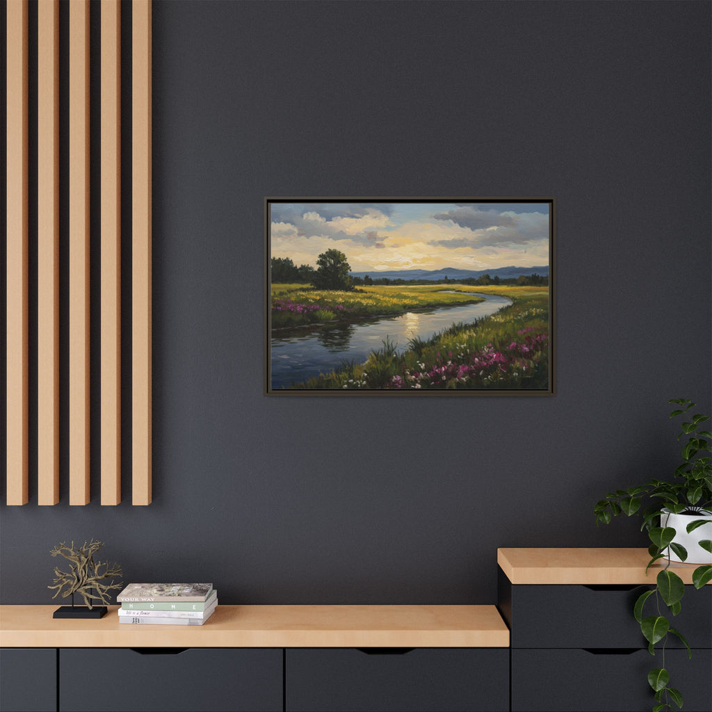 Framed Landscape Art Print, Matte Canvas Wall Decor, Nature Inspired Home Decor, Gift for Nature Lovers, Office Wall Art