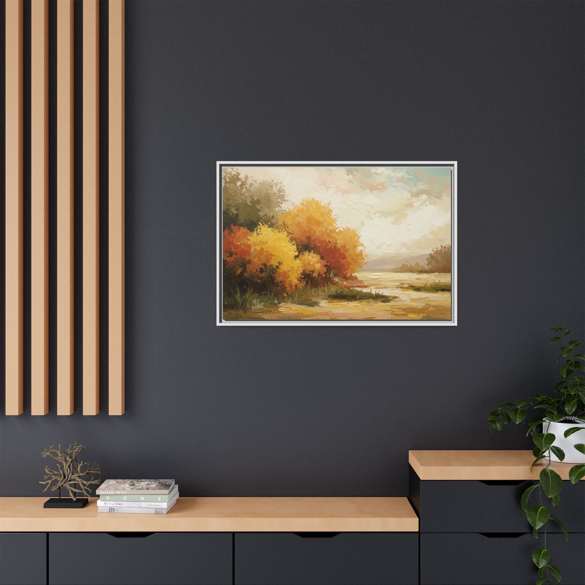Autumn Landscape Framed Canvas Print, Perfect for Home Decor, Original Art, Gift for Nature Lovers, Wall Art, Fall Decor