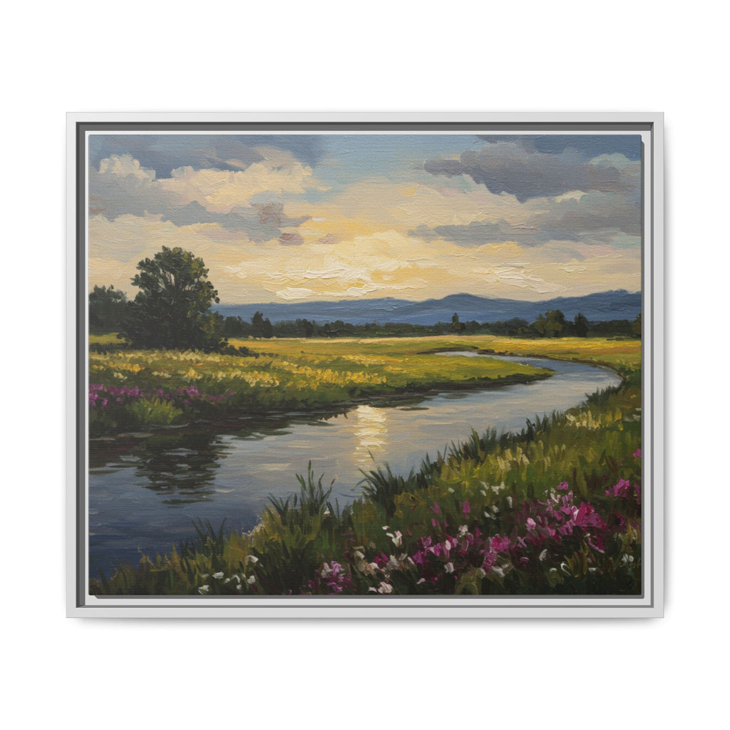 Framed Landscape Art Print, Matte Canvas Wall Decor, Nature Inspired Home Decor, Gift for Nature Lovers, Office Wall Art