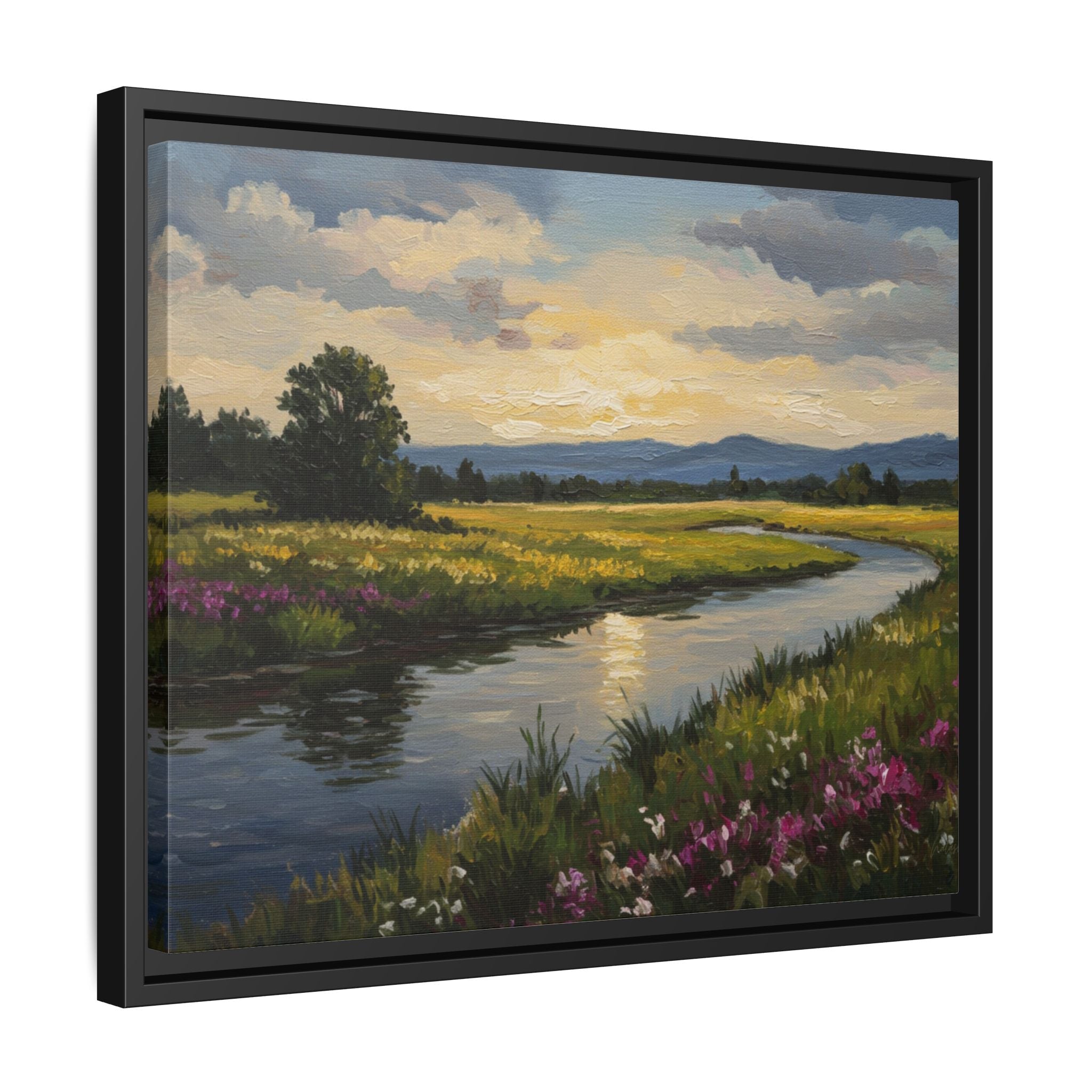 Framed Landscape Art Print, Matte Canvas Wall Decor, Nature Inspired Home Decor, Gift for Nature Lovers, Office Wall Art