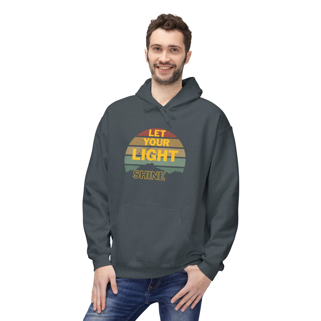 Let Your Light Shine Hoodie – Retro Christian Sweatshirt, Faith Quote Pullover, Inspirational Gift for Men & Women, Unisex Midweight Softstyle Fleece Hoodie