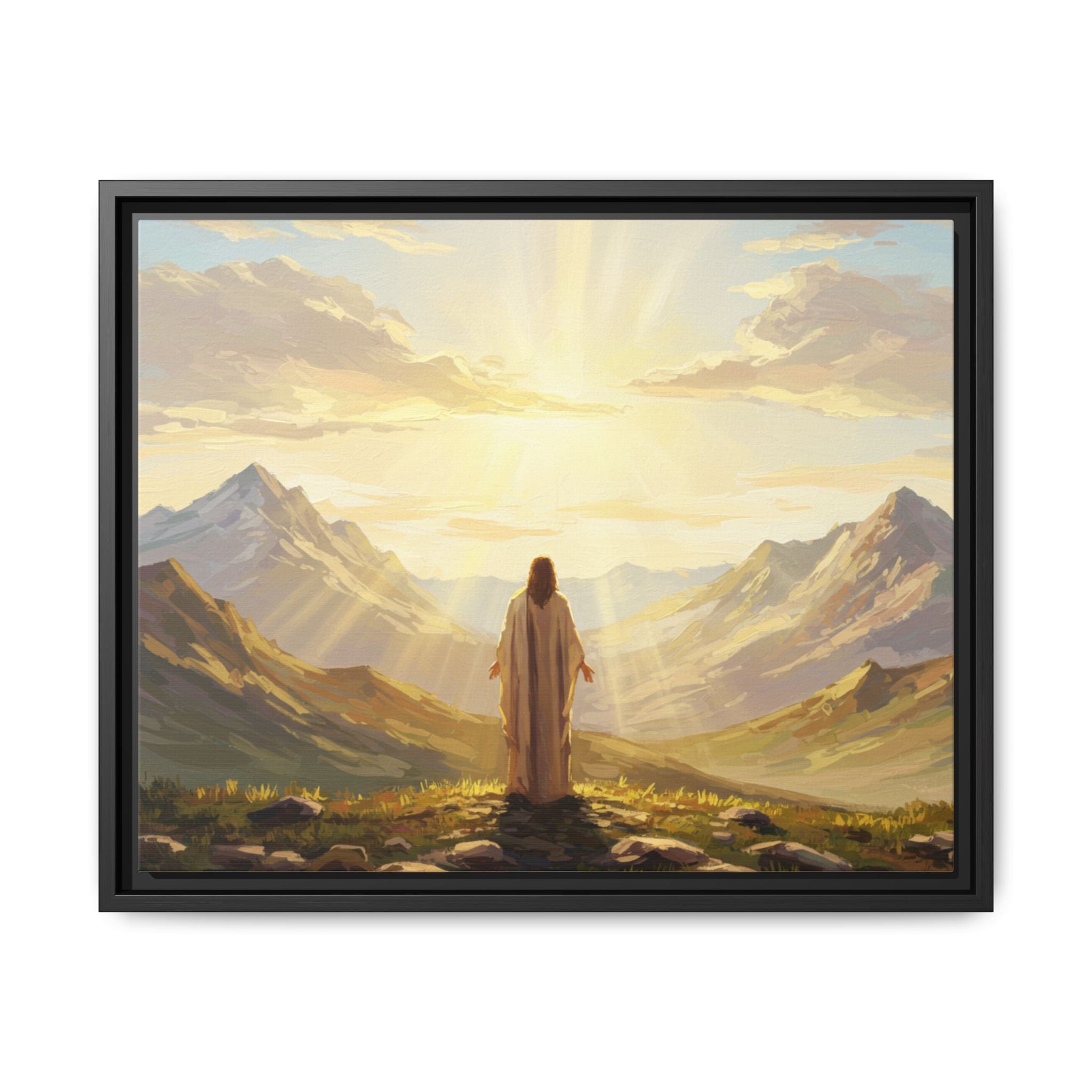Framed Canvas Print - Uplifting Mountain Landscape Art, Inspirational Home Decor, Gift for Religious Celebrations, Motivational Wall [...]
