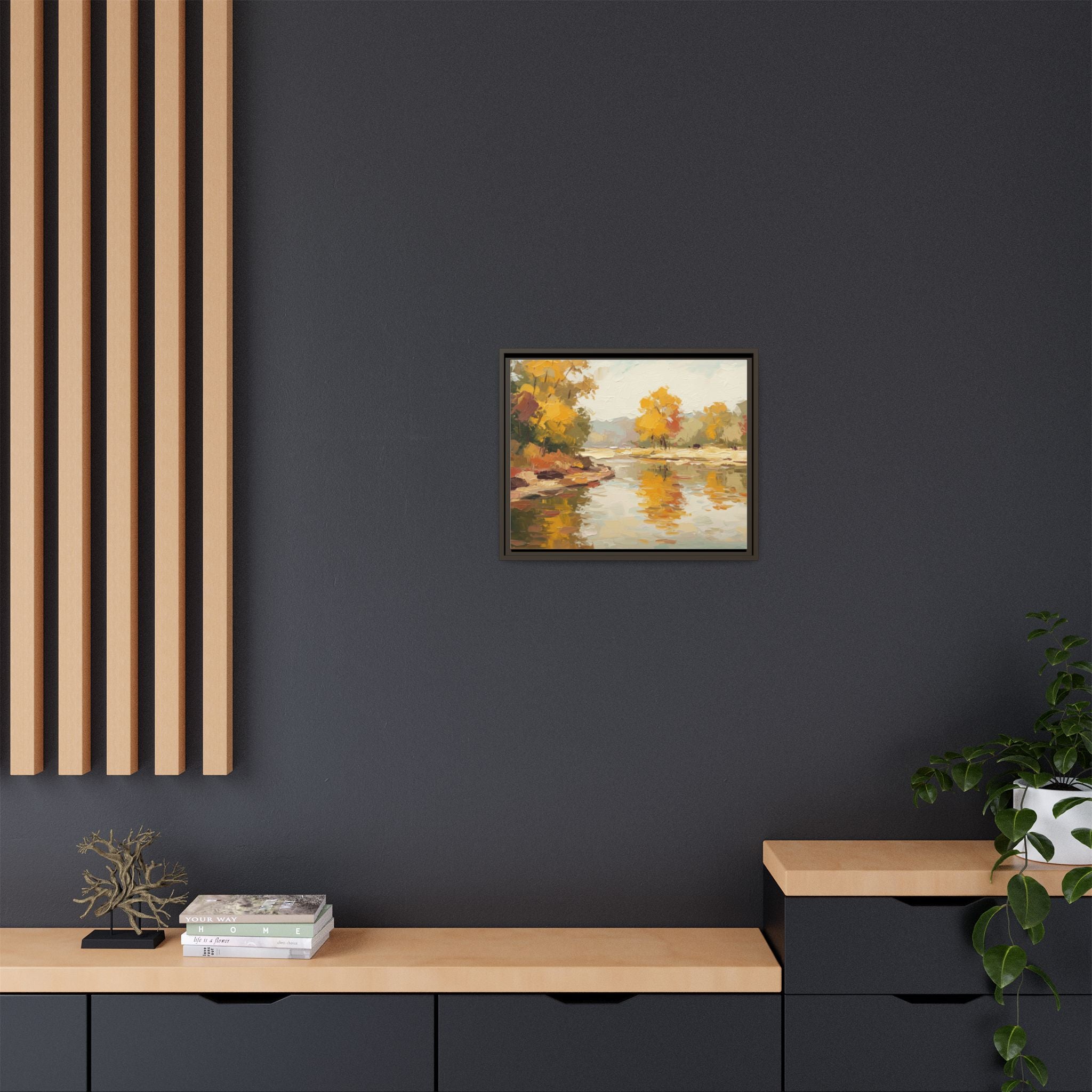 Framed Canvas Artwork, Landscape Decor, Autumn Art Print, Nature Wall Art, Home Decoration, Gift for Art Lovers
