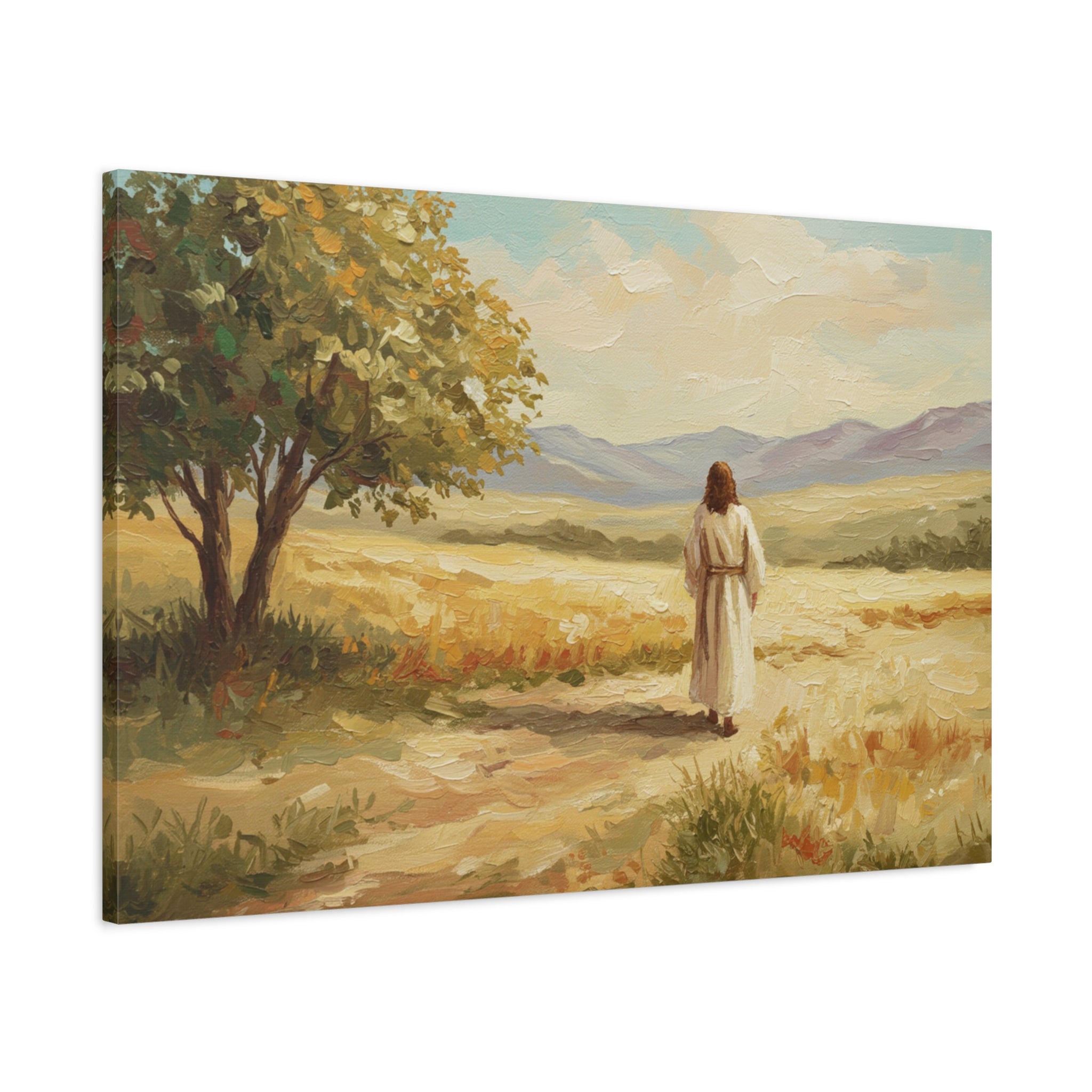 Jesus Walking in Nature Canvas Print, Inspirational Art for Home, Christian Wall Decor, Faith Gift, Religious Artwork