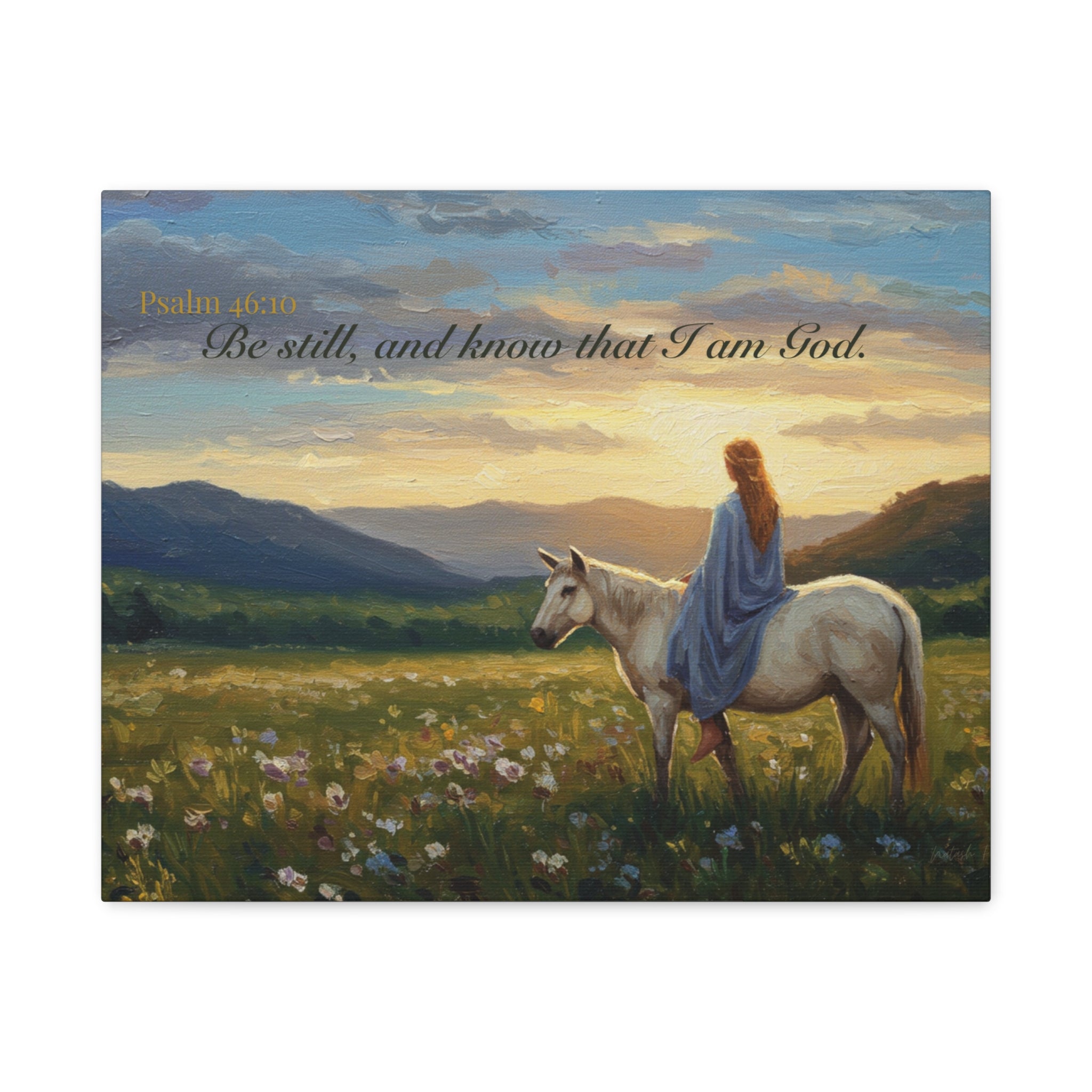 Inspirational Canvas Wall Art, Psalm 46:10, Home Decor for Faith and Hope, Gift for Religious Occasions, Nature Art