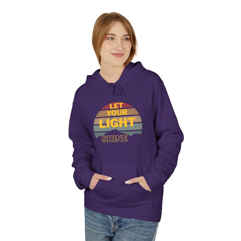 Let Your Light Shine Hoodie – Retro Christian Sweatshirt, Faith Quote Pullover, Inspirational Gift for Men & Women, Unisex Midweight Softstyle Fleece Hoodie
