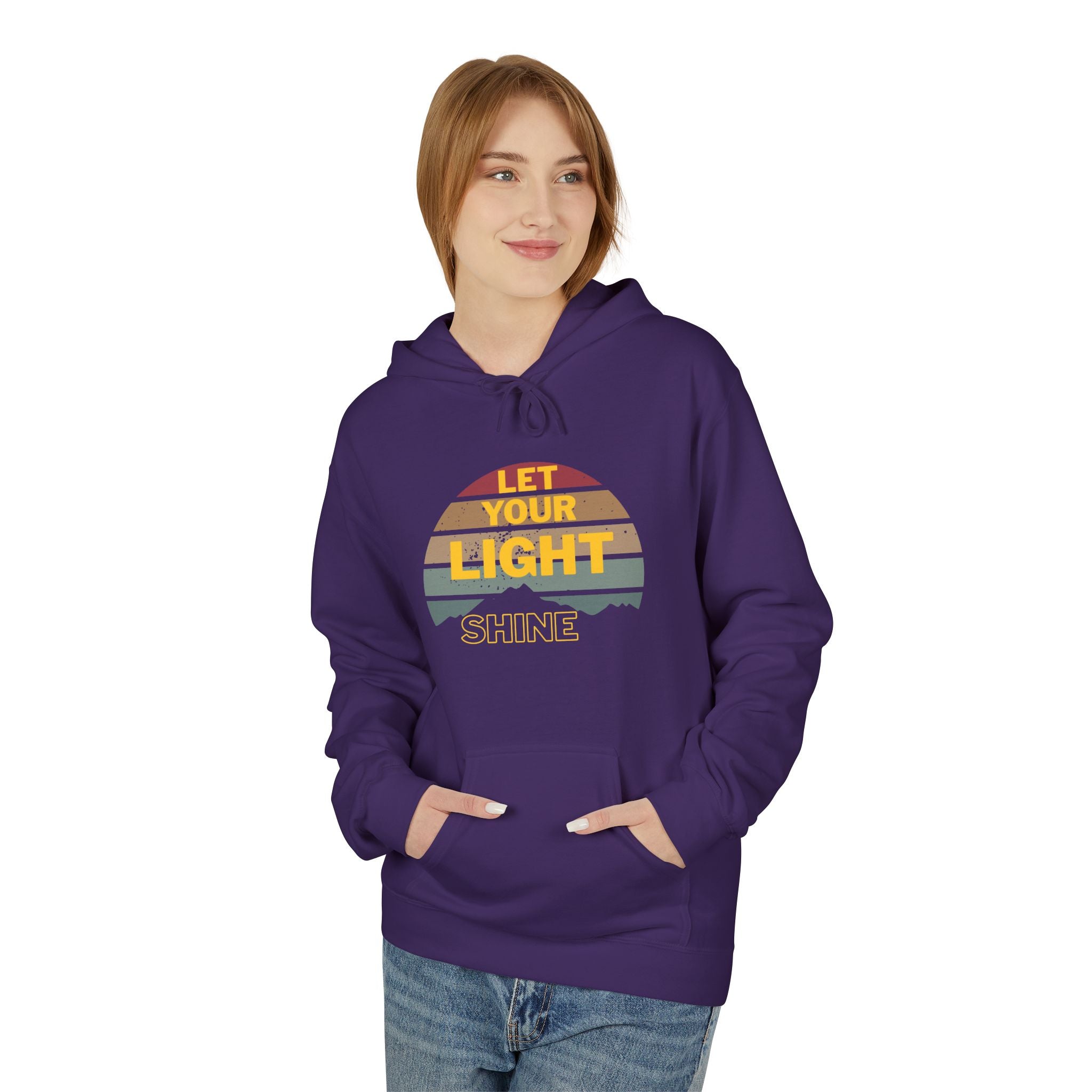 Let Your Light Shine Hoodie – Retro Christian Sweatshirt, Faith Quote Pullover, Inspirational Gift for Men & Women, Unisex Midweight Softstyle Fleece Hoodie