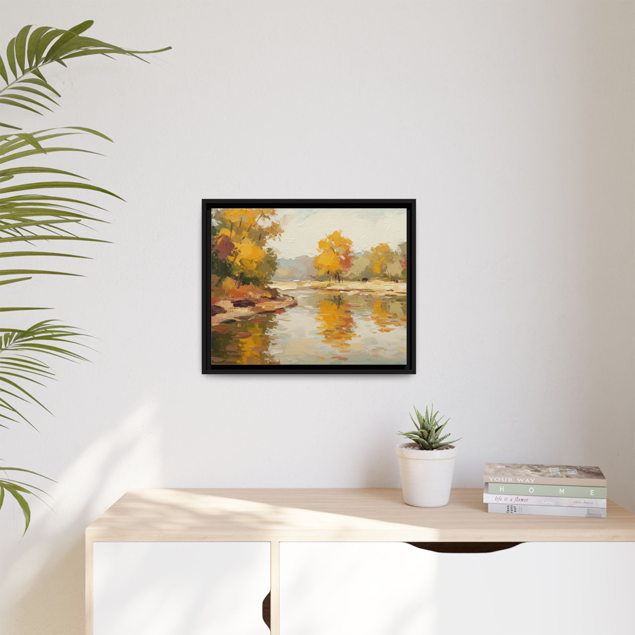 Framed Canvas Artwork, Landscape Decor, Autumn Art Print, Nature Wall Art, Home Decoration, Gift for Art Lovers