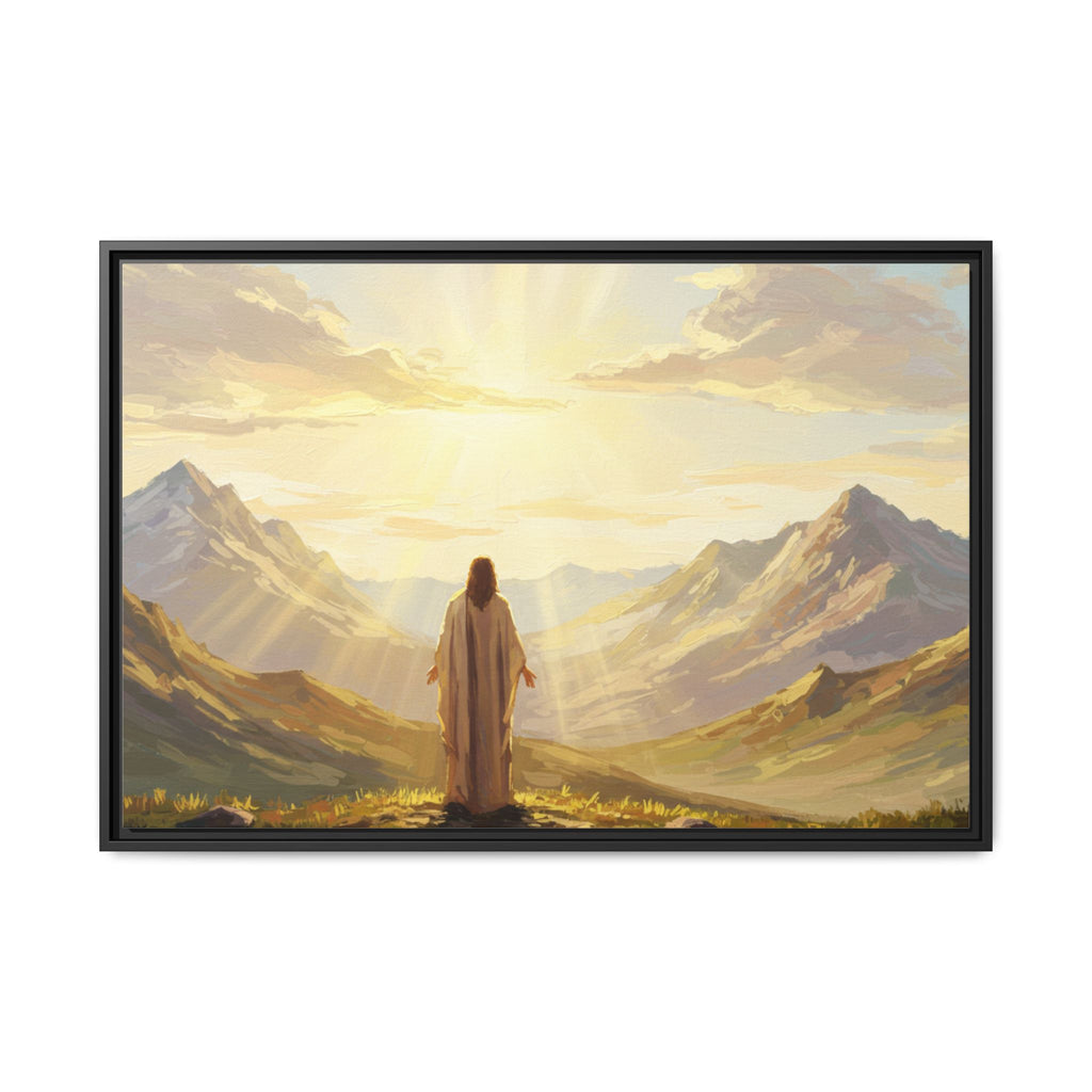 Framed Canvas Print - Uplifting Mountain Landscape Art, Inspirational Home Decor, Gift for Religious Celebrations, Motivational Wall [...]