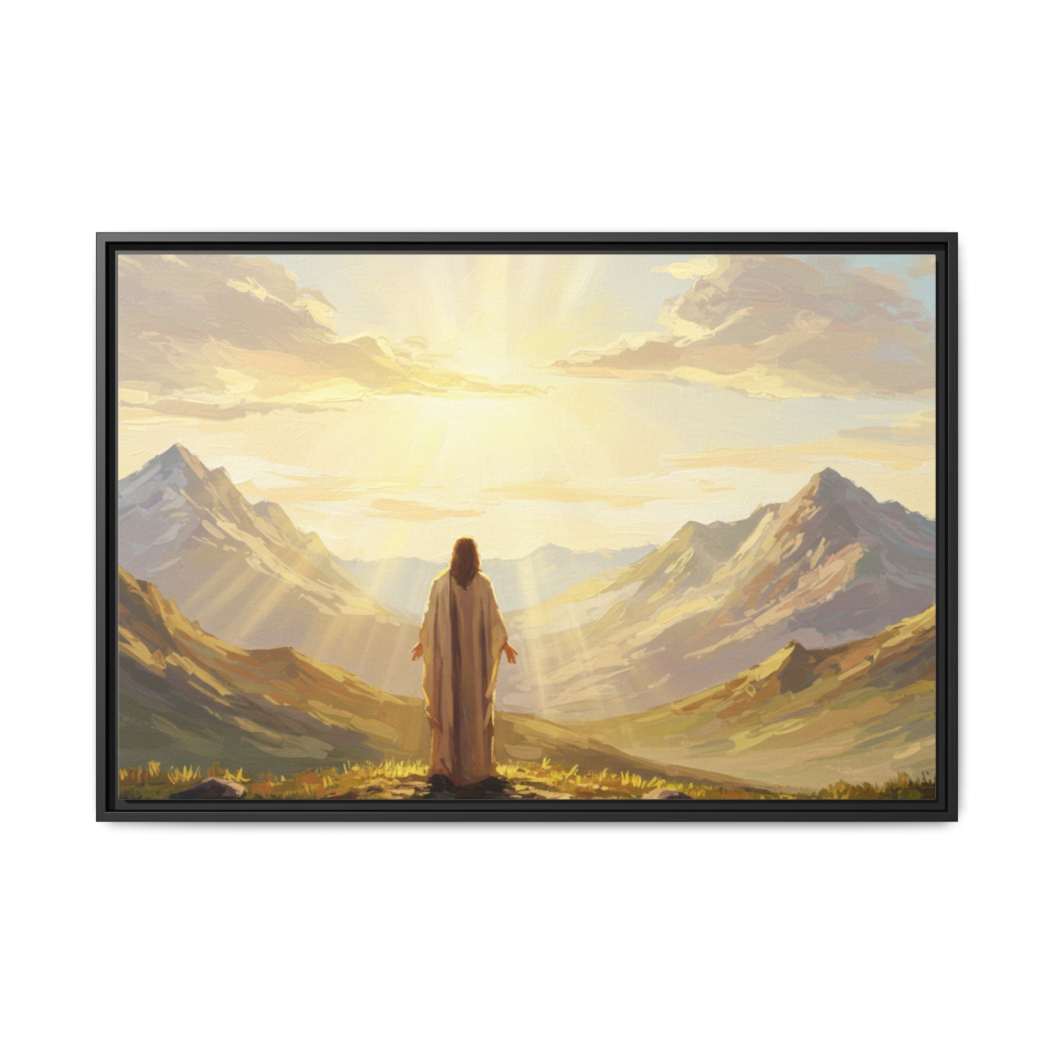 Framed Canvas Print - Uplifting Mountain Landscape Art, Inspirational Home Decor, Gift for Religious Celebrations, Motivational Wall [...]