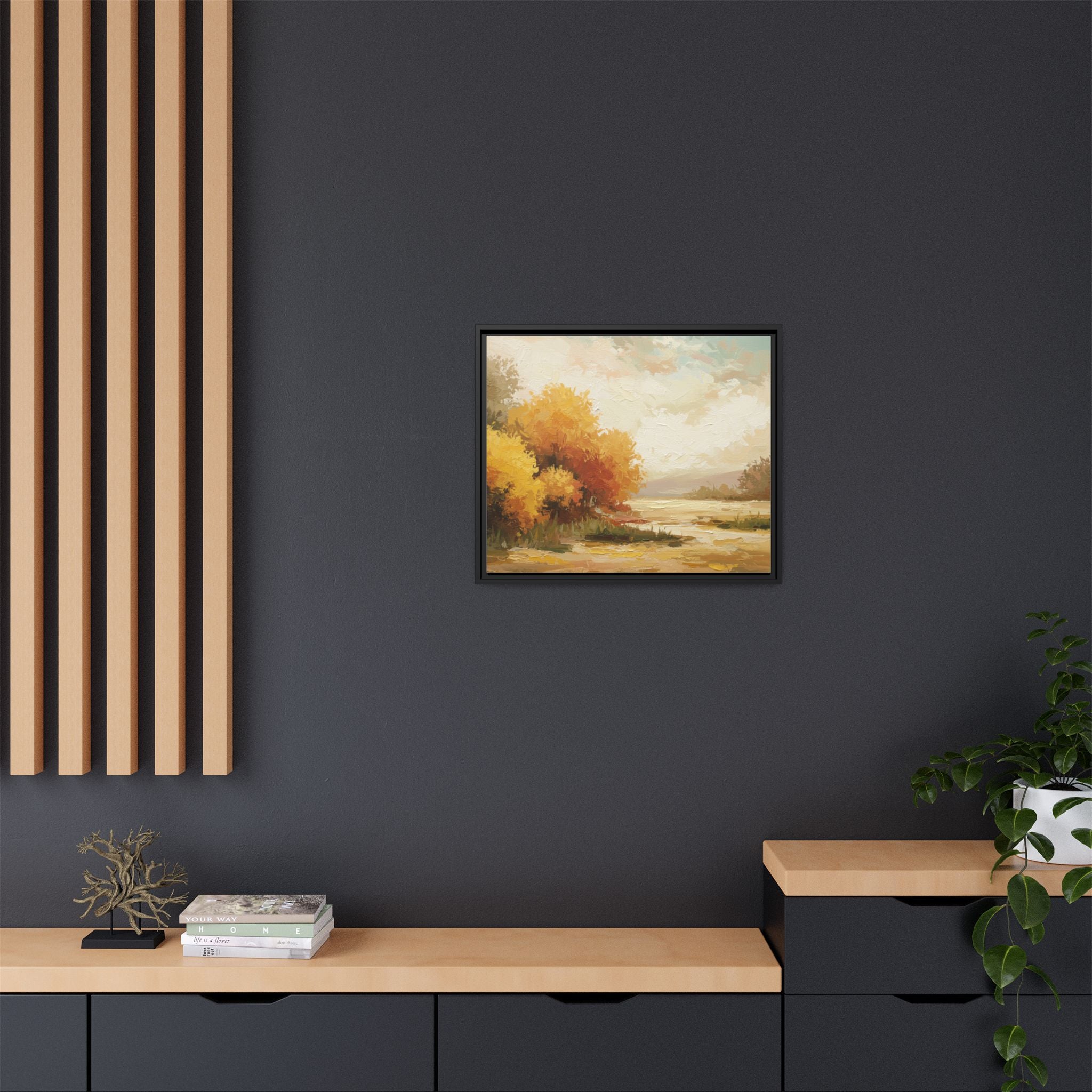 Autumn Landscape Framed Canvas Print, Perfect for Home Decor, Original Art, Gift for Nature Lovers, Wall Art, Fall Decor