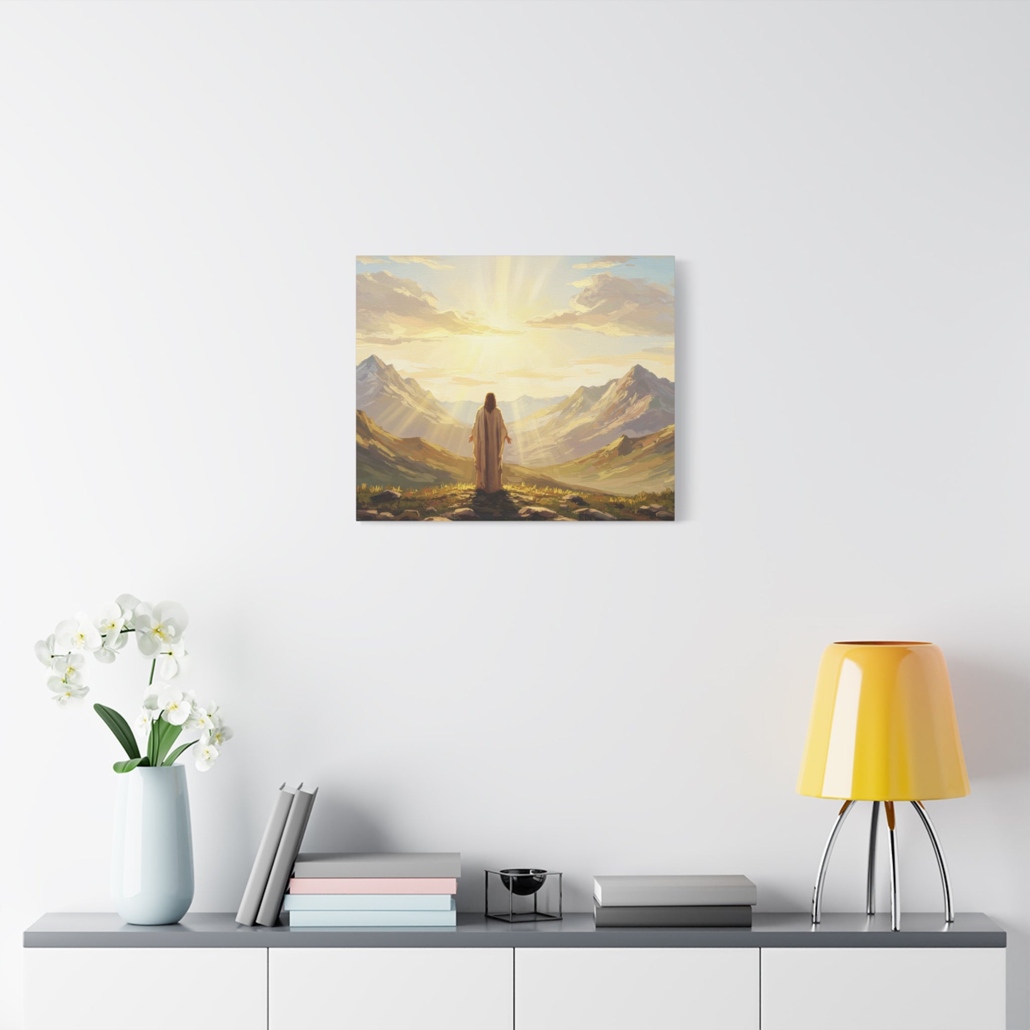 Inspirational Canvas Wall Art, Serenity in Nature, Jesus Artwork, Spiritual Decor, Motivational Gift, Christian Home Decoration