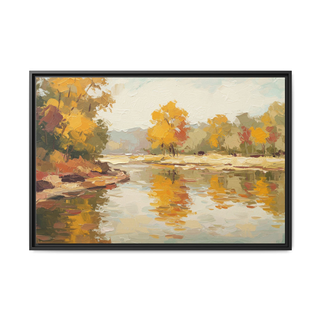 Framed Canvas Artwork, Landscape Decor, Autumn Art Print, Nature Wall Art, Home Decoration, Gift for Art Lovers