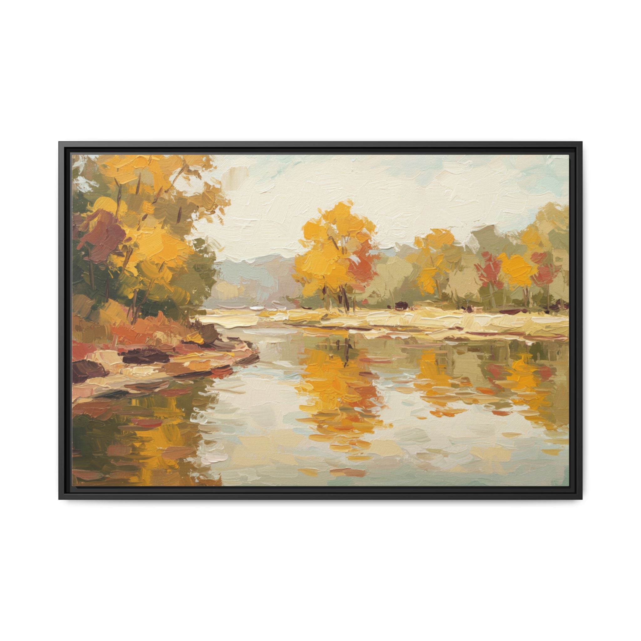 Framed Canvas Artwork, Landscape Decor, Autumn Art Print, Nature Wall Art, Home Decoration, Gift for Art Lovers