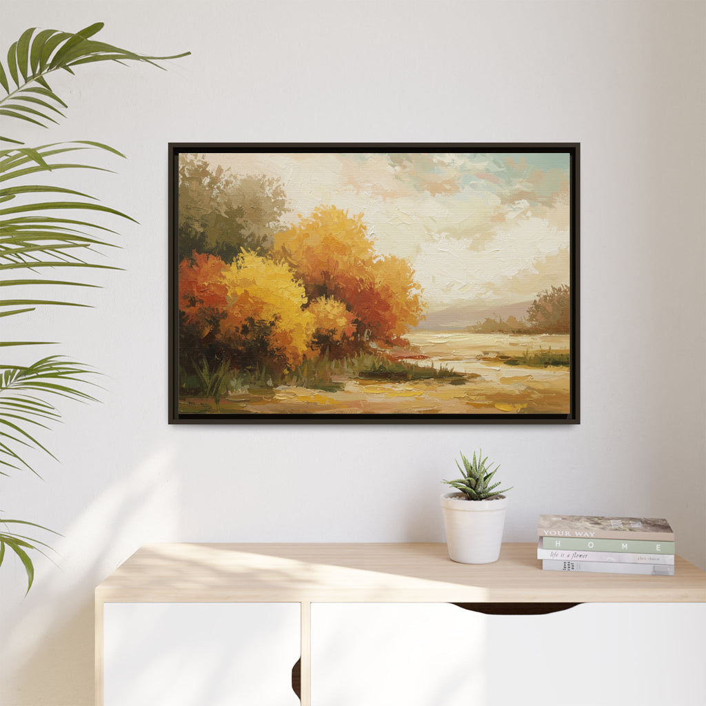 Autumn Landscape Framed Canvas Print, Perfect for Home Decor, Original Art, Gift for Nature Lovers, Wall Art, Fall Decor