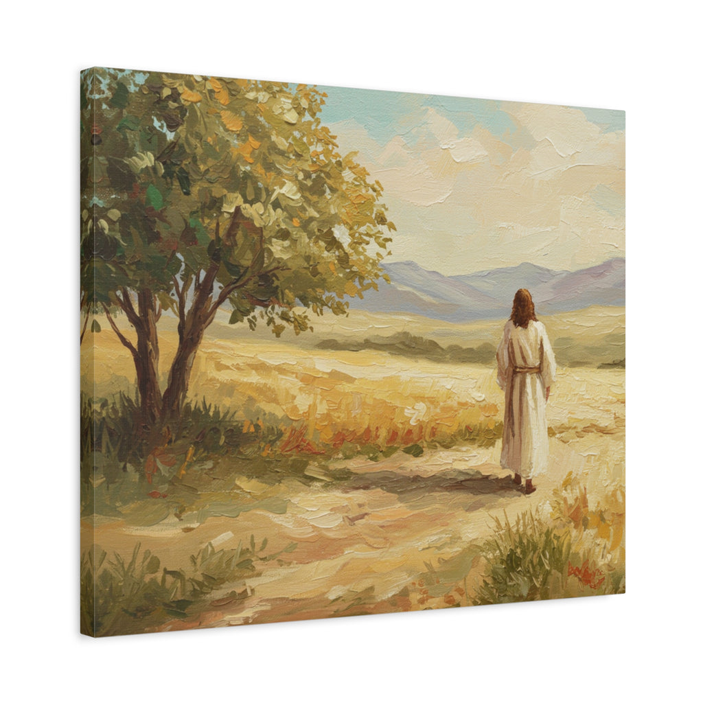Jesus Walking in Nature Canvas Print, Inspirational Art for Home, Christian Wall Decor, Faith Gift, Religious Artwork