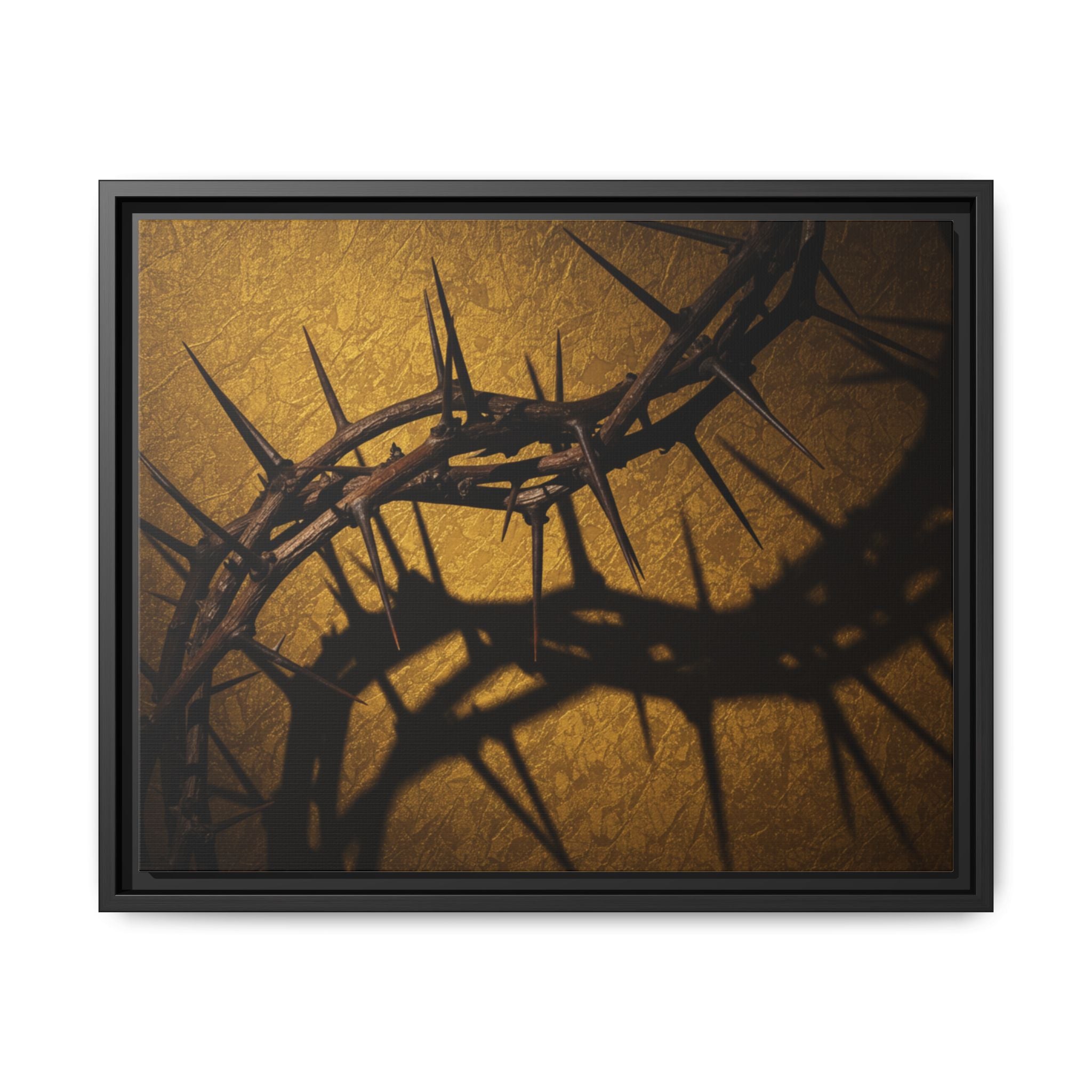 Crown of Thorns – Christian Wall Art, Symbol of Sacrifice and Faith,  Framed Matte Canvas Art - Religious Wall Decor, Unique Gift for Faith Lovers, Home Decoration.