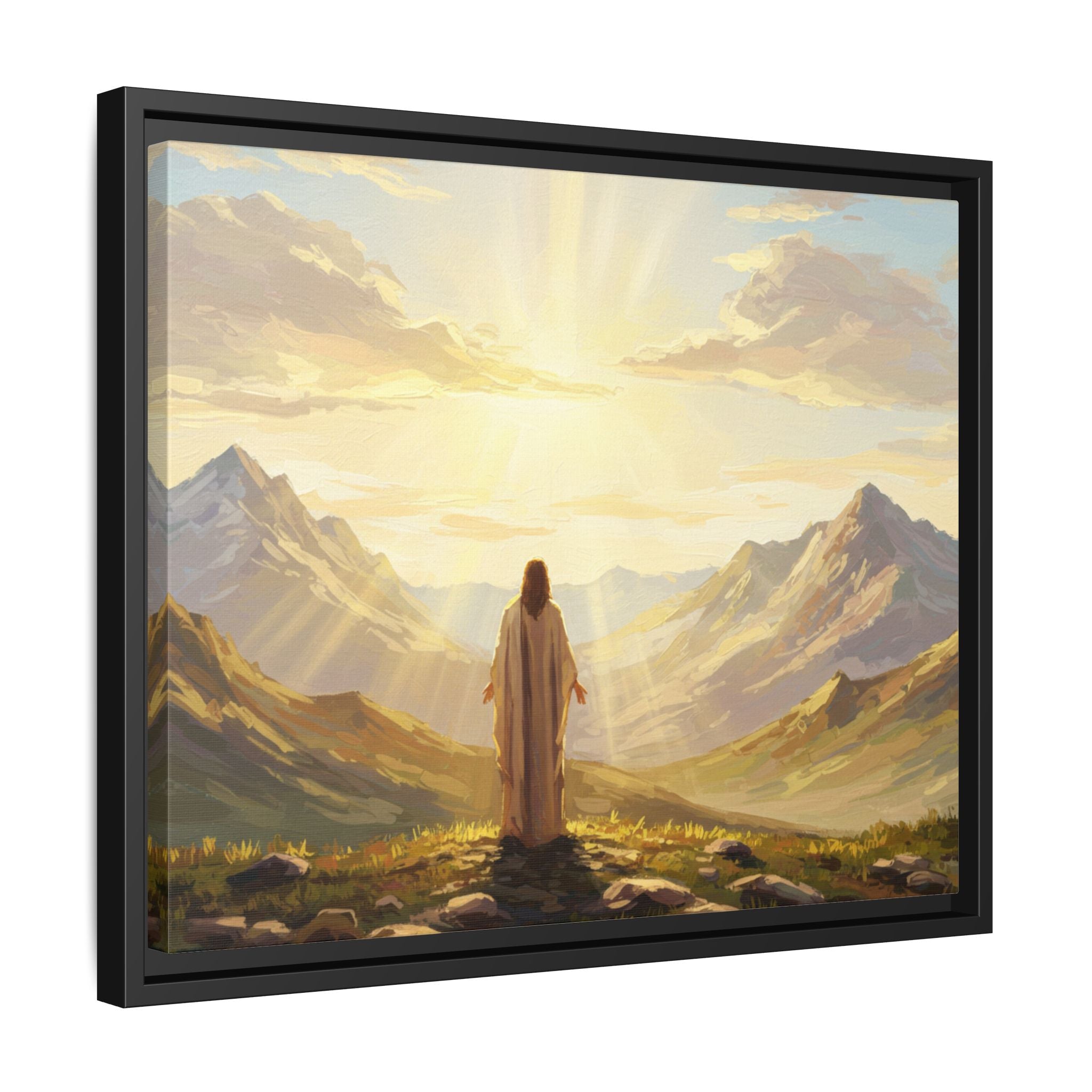 Framed Canvas Print - Uplifting Mountain Landscape Art, Inspirational Home Decor, Gift for Religious Celebrations, Motivational Wall [...]