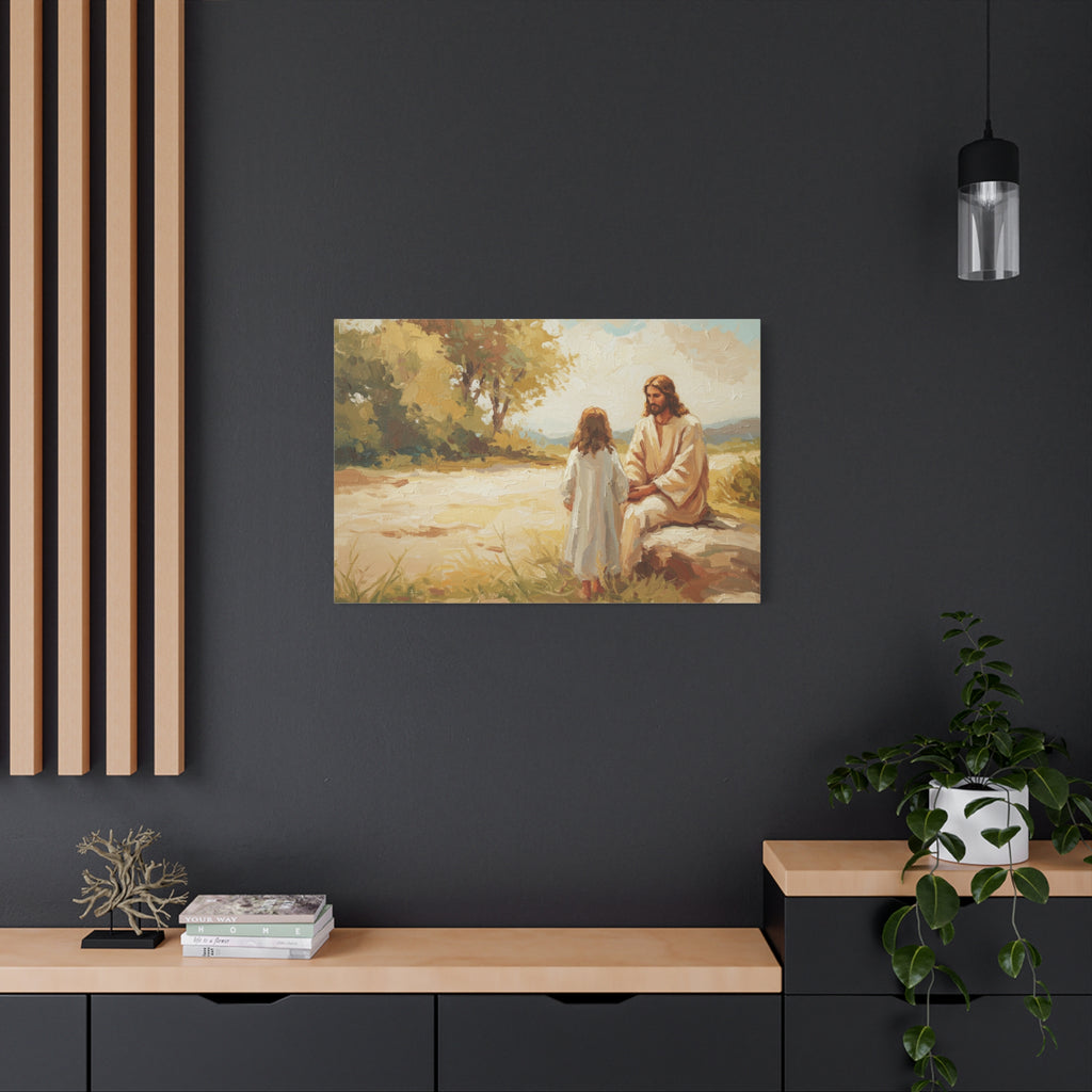 Framed Religious Art Print, Inspirational Home Decor, Jesus and Child Canvas, Spiritual Gift, Wall Art for Faith Lovers