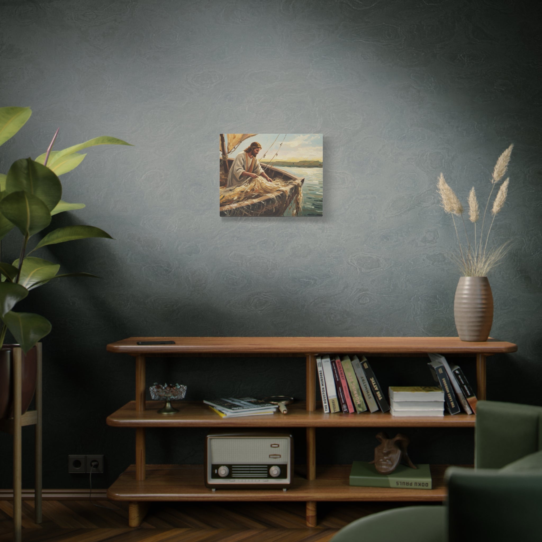 Canvas Wall Art, Religious Decor, Christian Art, Inspirational Home Decor, Nautical Theme, Fishing Scene
