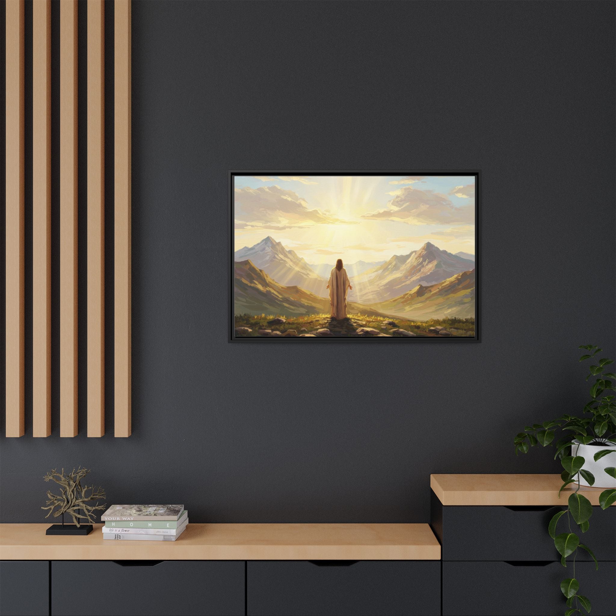 Framed Canvas Print - Uplifting Mountain Landscape Art, Inspirational Home Decor, Gift for Religious Celebrations, Motivational Wall [...]
