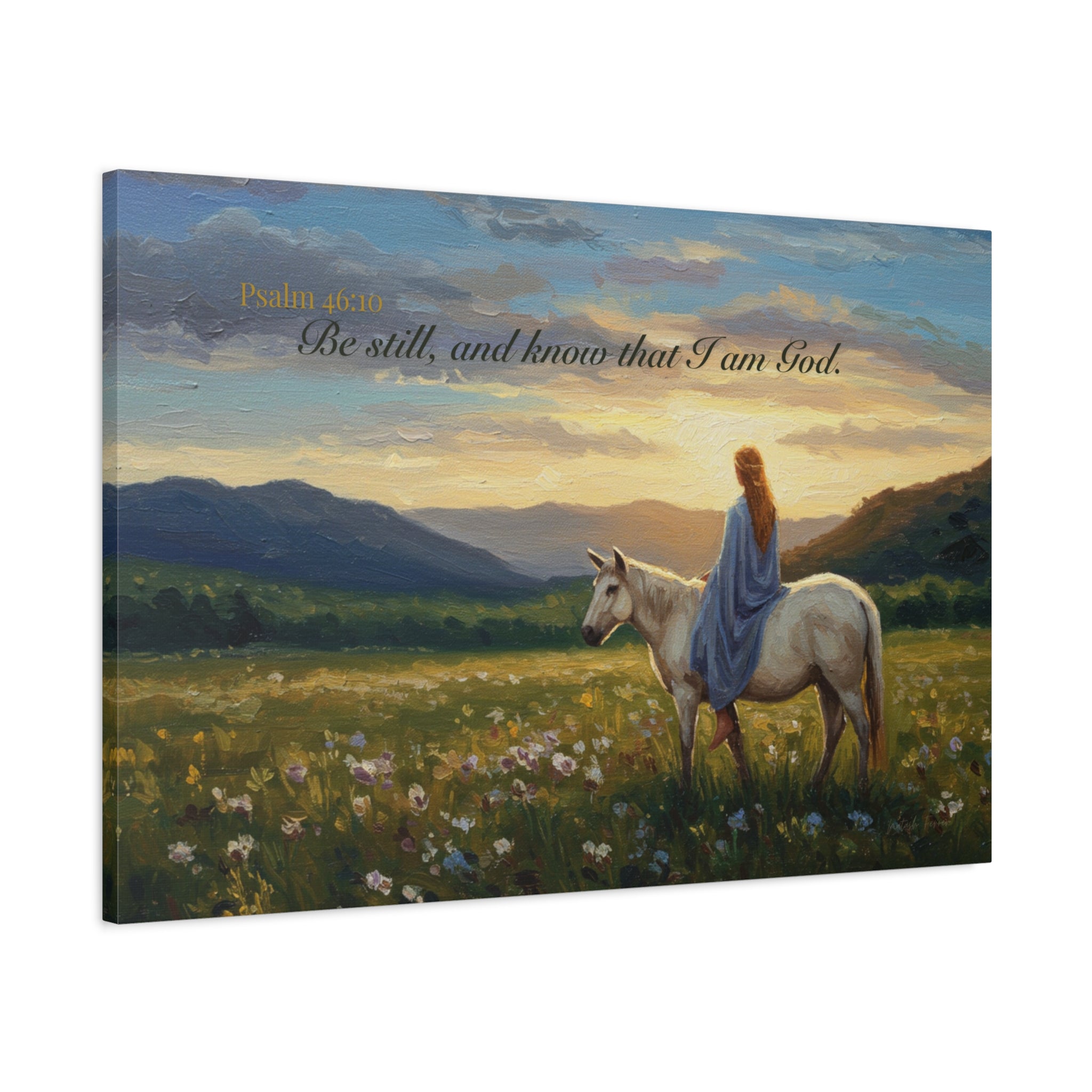 Inspirational Canvas Wall Art, Psalm 46:10, Home Decor for Faith and Hope, Gift for Religious Occasions, Nature Art
