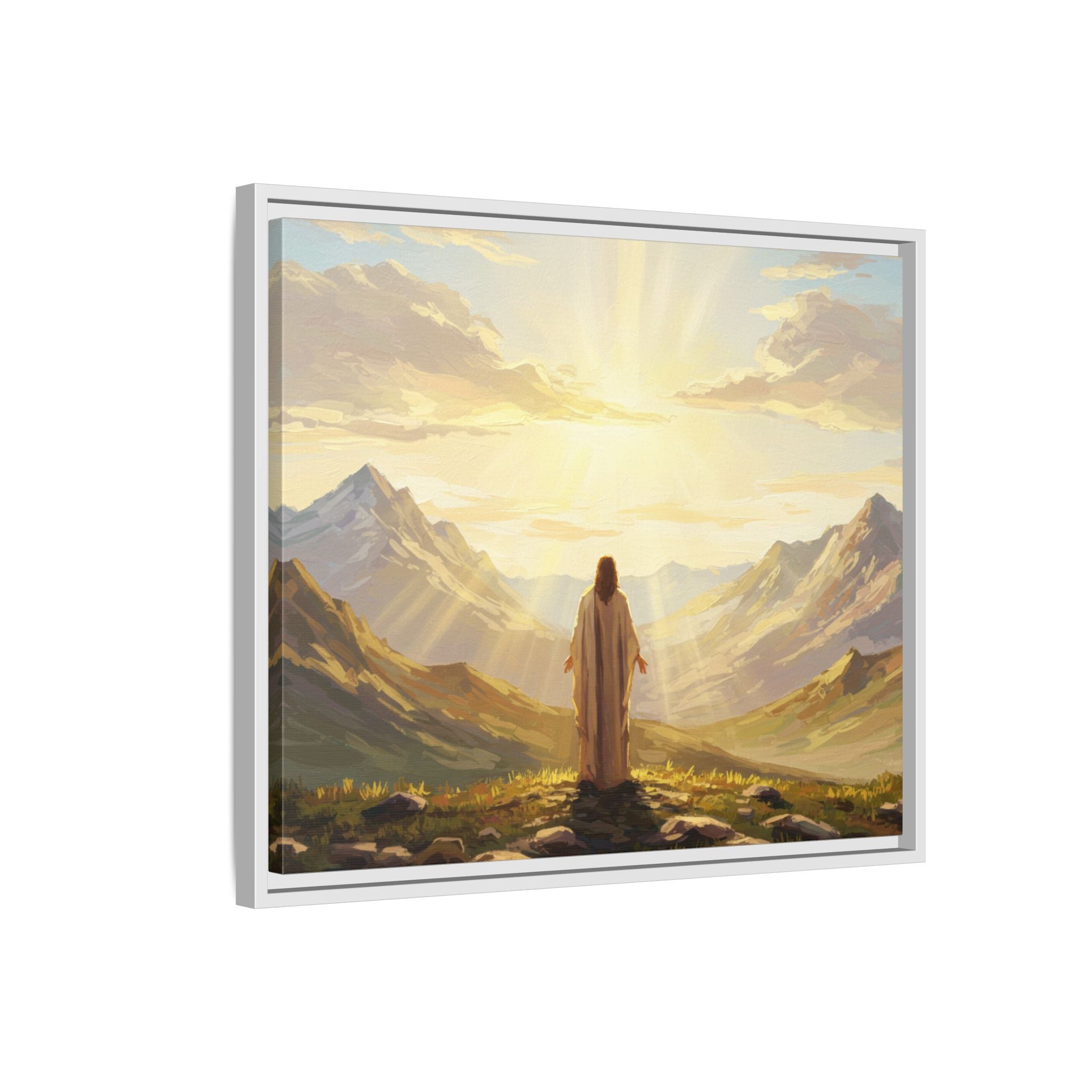 Framed Canvas Print - Uplifting Mountain Landscape Art, Inspirational Home Decor, Gift for Religious Celebrations, Motivational Wall [...]