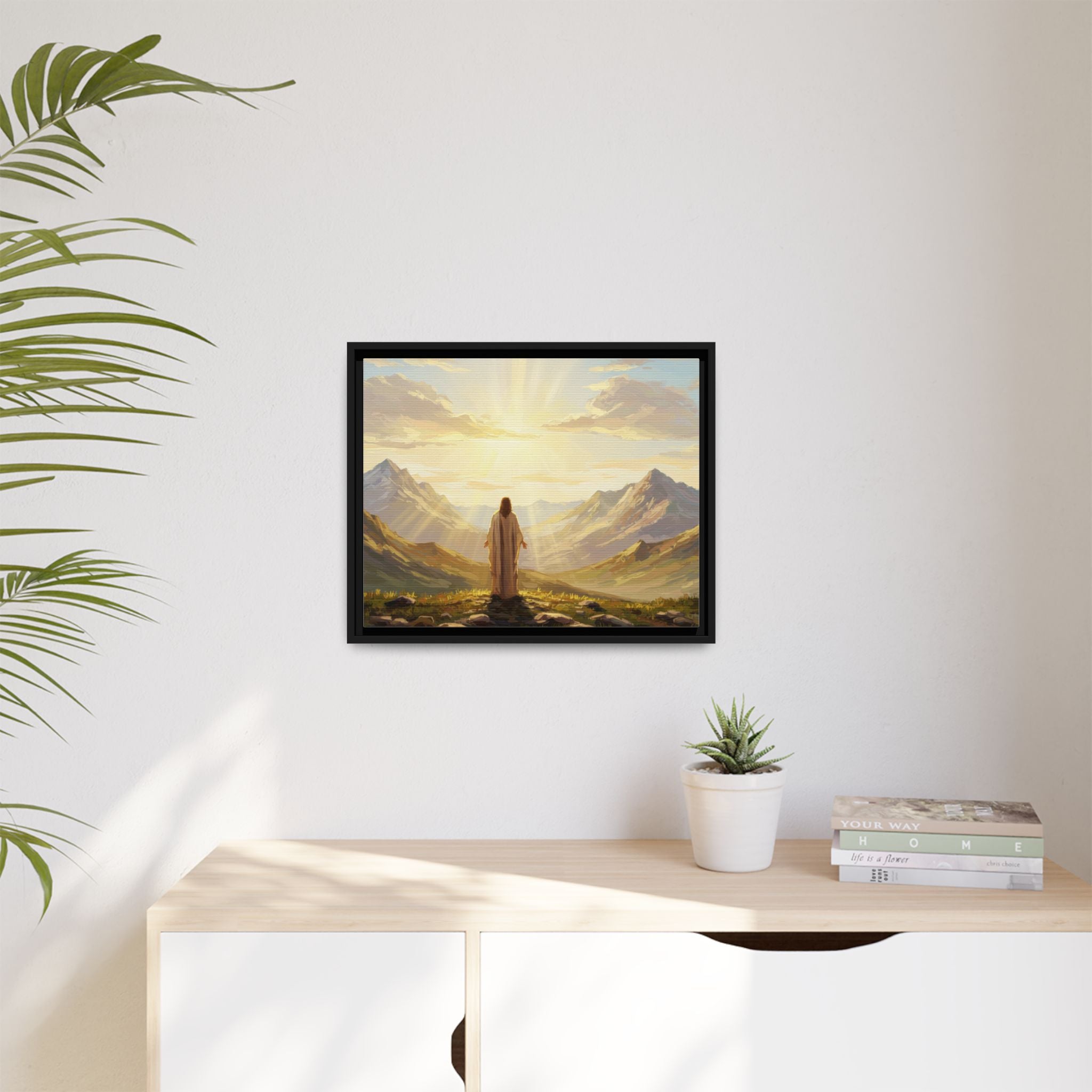 Framed Canvas Print - Uplifting Mountain Landscape Art, Inspirational Home Decor, Gift for Religious Celebrations, Motivational Wall [...]