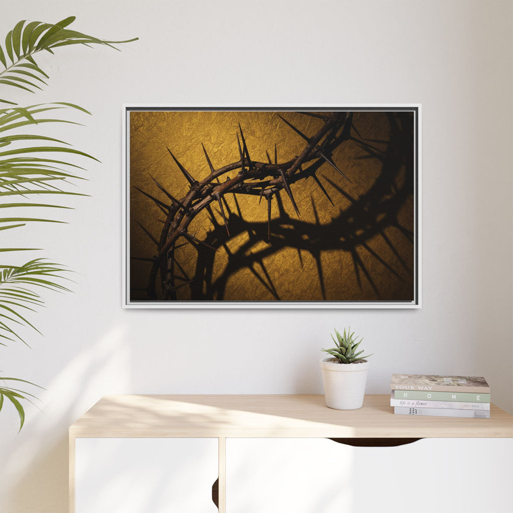 Crown of Thorns – Christian Wall Art, Symbol of Sacrifice and Faith,  Framed Matte Canvas Art - Religious Wall Decor, Unique Gift for Faith Lovers, Home Decoration.